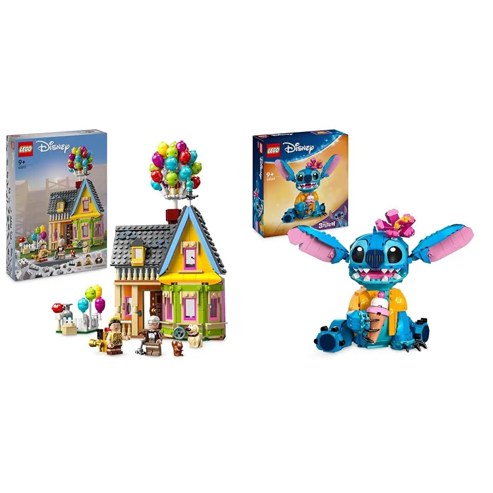 LEGO Disney Stitch, Gioco per Bambini e Bambine da 9 Anni in su & Disney e Pixar Casa di “Up”, Modellino da Costruire con Palloncini e Figure di Carl