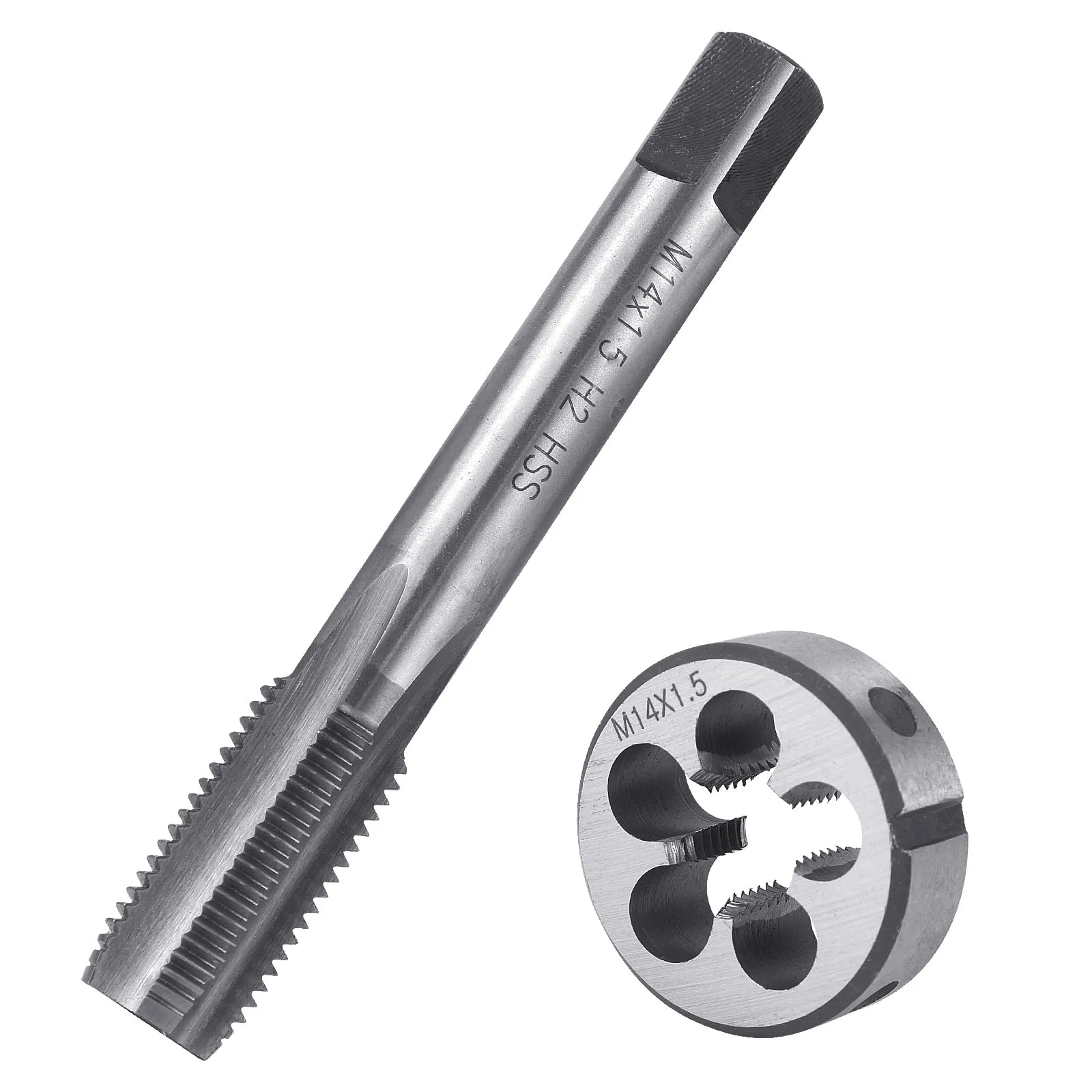 BIGP Maschio Filettato M14 X 1,5, Filettatura Metrica e Maschio, Set di Maschio e Filiera HSS, Maschio a Mano Passo Destro, Strumenti per Filettatura per La Lavorazione del Legno e del Metallo