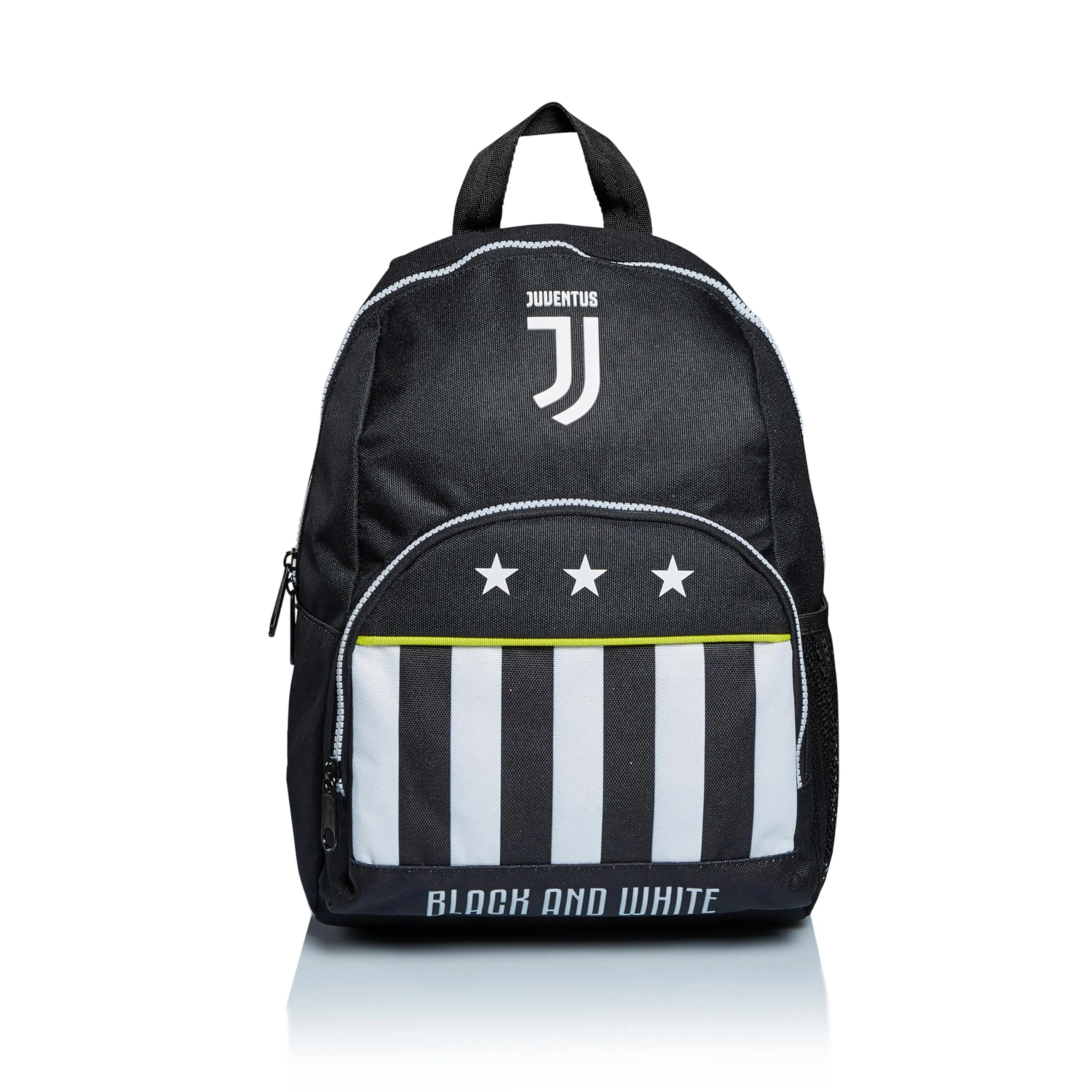 Juventus Zaino Scuola Materna Small, Bianco Nero, Best Match, Zainetto Mono Scomparto con Tasca Porta Borraccia, Scuola Materna