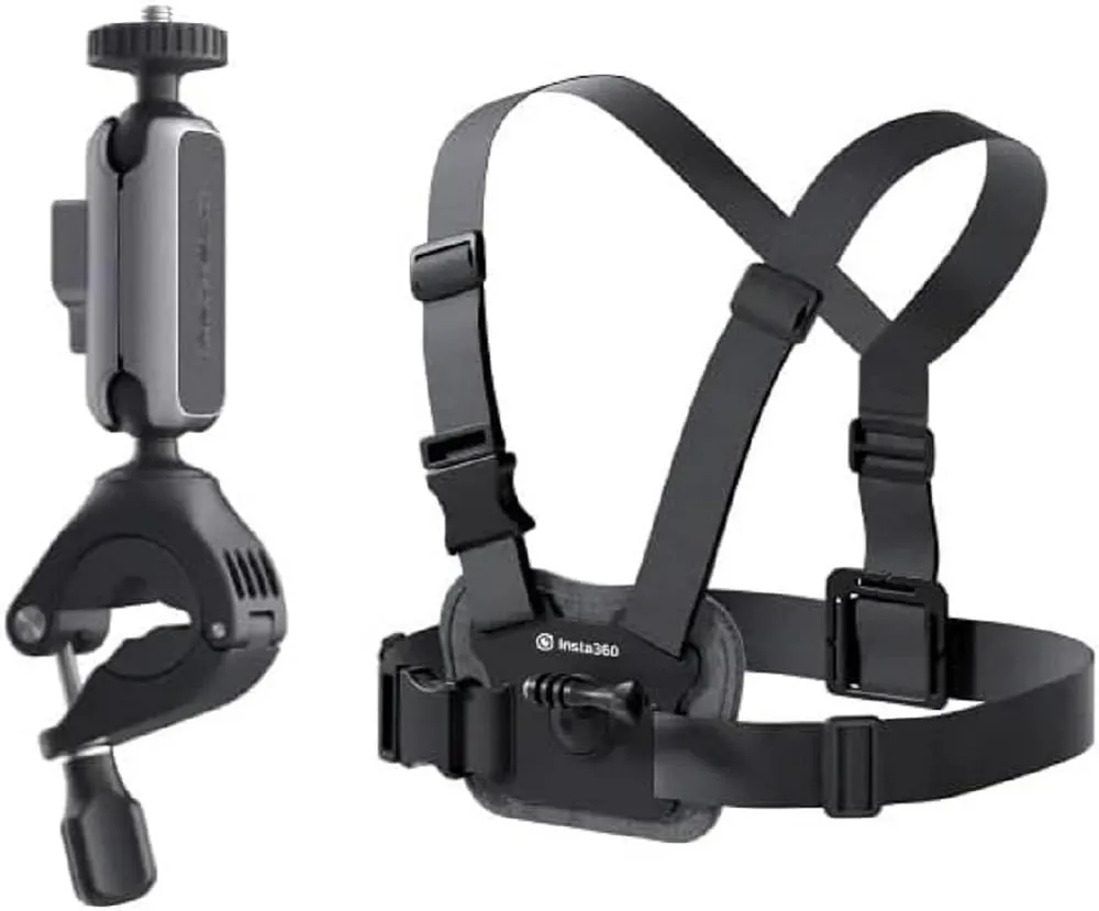 Insta360 Kit Bici, Supporto per Manubrio e Fascia Pettorale, Nero