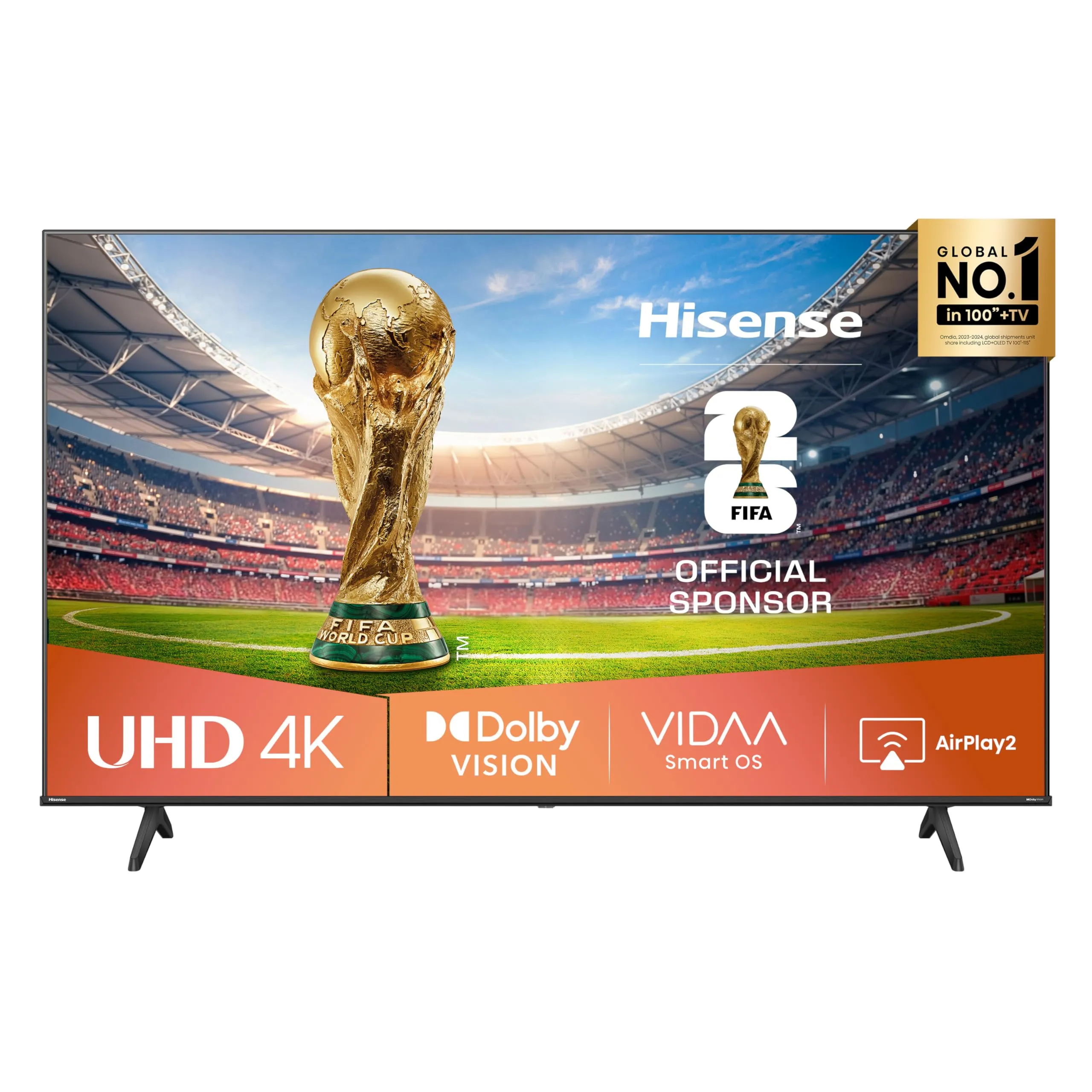 Hisense Smart TV 43" 4K Ultra HD 2025 43A6Q, Smart TV VIDAA U8, Dolby Vision, HDR 10, Game Mode Plus, Alexa Built-in, VIDAA Voice, Tuner DVB-T2/S2 HEVC 10, lativù 4K, 43'', 2025 LED