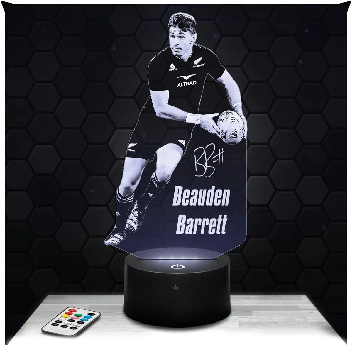 Lampe de chevet, Veilleuse Tactile Romain.N Rugby Lampe de chevet, Veilleuse Tactile LED illusion, Idée cadeau Noël anniversaire garçon et fille Lampe de nuit chambre d'enfant ou adulte TOP