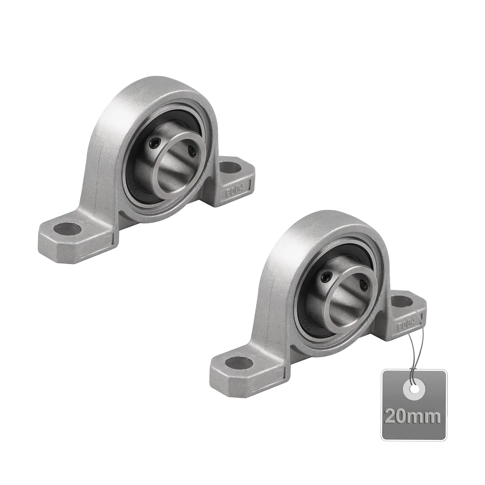 EXLECO 2 Pezzi 20mm Cuscinetti a Sfera con Supporto, Cuscinetti in Lega di Zinco, Cuscinetti a Blocco di Cuscino, Cuscinetto, Cuscinetti Plummer Block, con Solida Base in Ghisa