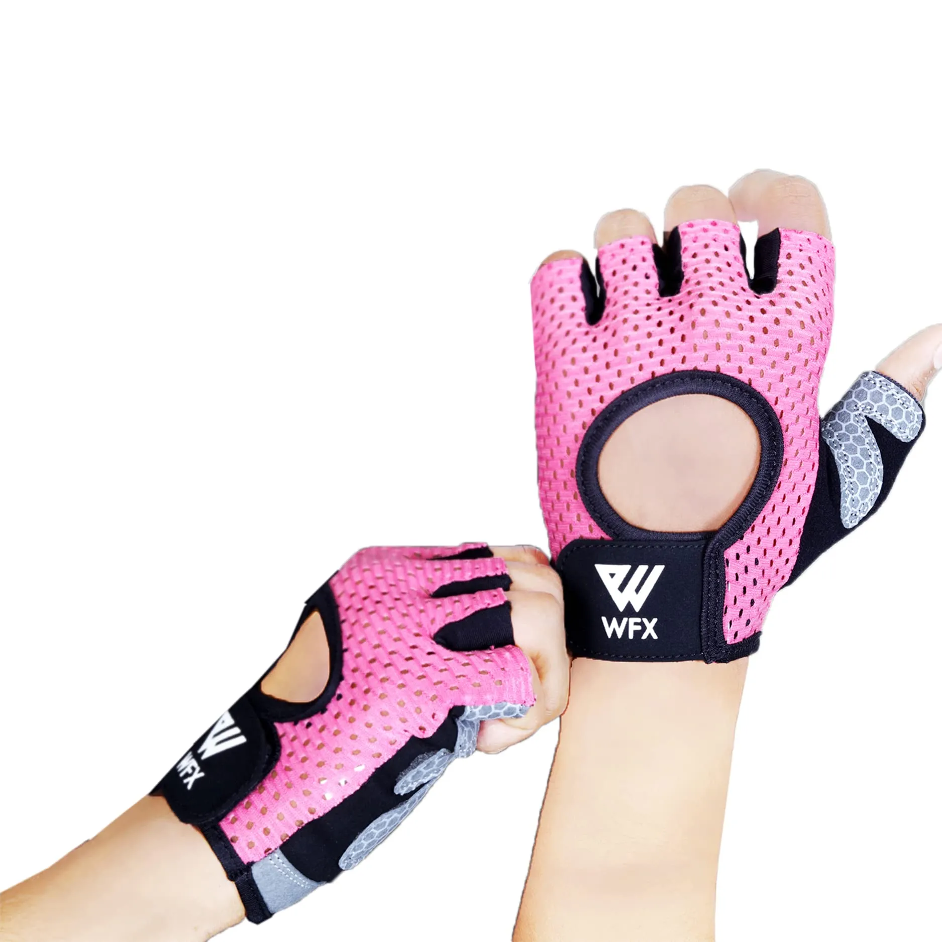 WESTWOOD FOX Guanti da fitness traspiranti e antiscivolo, per uomo e donna, per sollevamento pesi, bodybuilding, palestra, crossfit, allenamento con i pesi (Rosa, M)