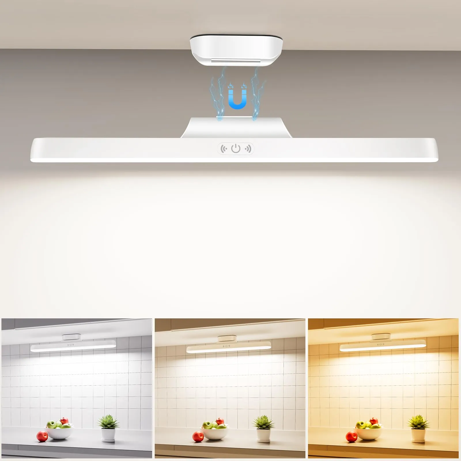 Tyonto Lampada LED Ricaricabile 3000mAh 32cm,con sensore di memoria,magnete e regolazione della luce Ricaricabile tramite USB. Lampada ideale per camera da letto,armadio,arredamento, cucina e bagno.