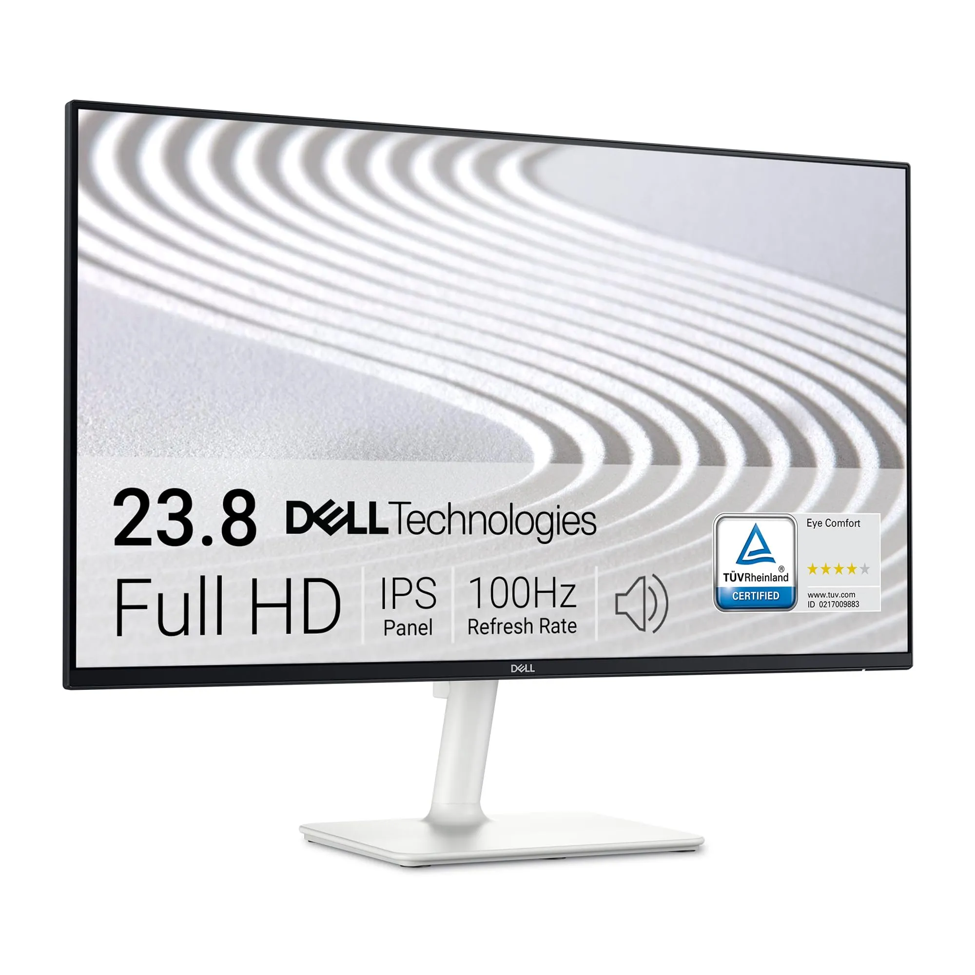 Dell S2425H 24" Full HD (1920x1080) Monitor, 100Hz, IPS, 4ms, 99% sRGB, Altoparlanti integrati, Lunetta ultrasottile, 2x HDMI, 3 Anni di Garanzia, Bianco