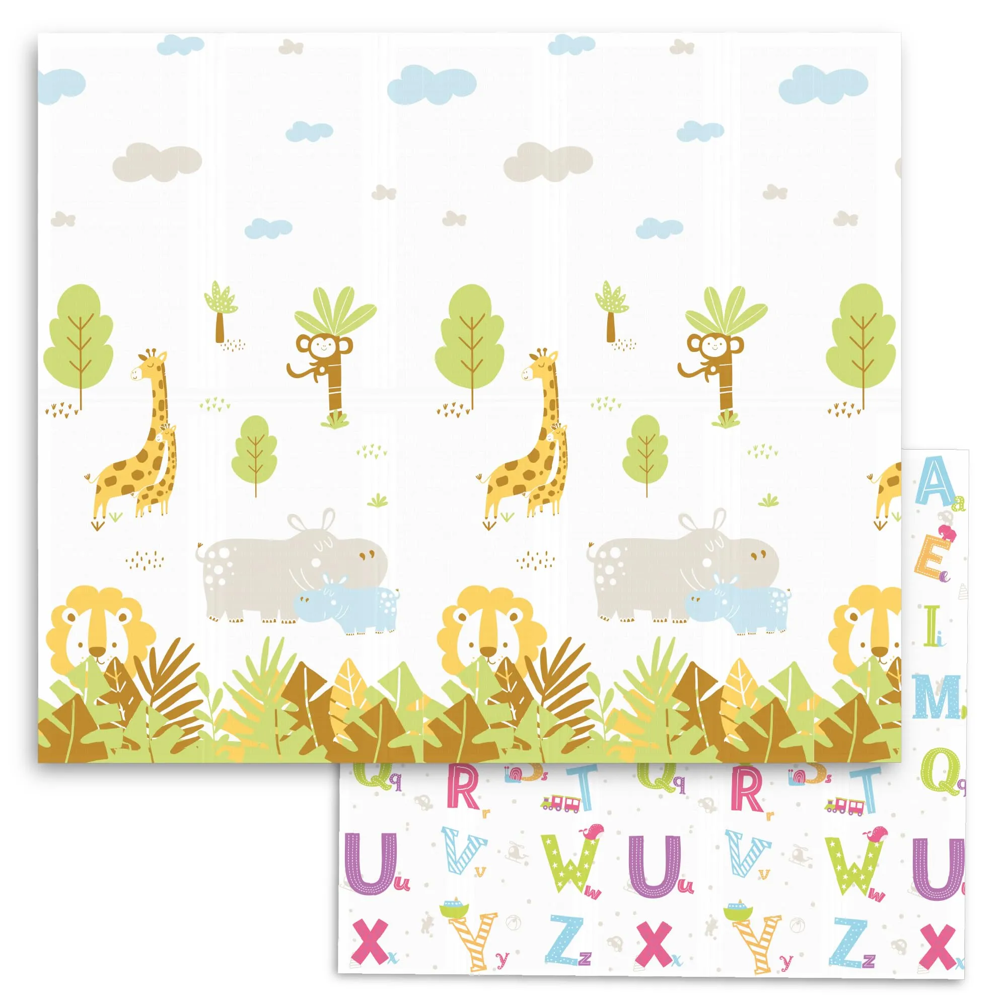 Tappeto Gioco Bambini Pieghevole Sweety Fox - Tappeto Gioco Neonato 150x180x1cm - Tappeto Bambini Reversibile, Impermeabile per Sviluppo Sensoriale in Schiuma - Tappeto Neonato