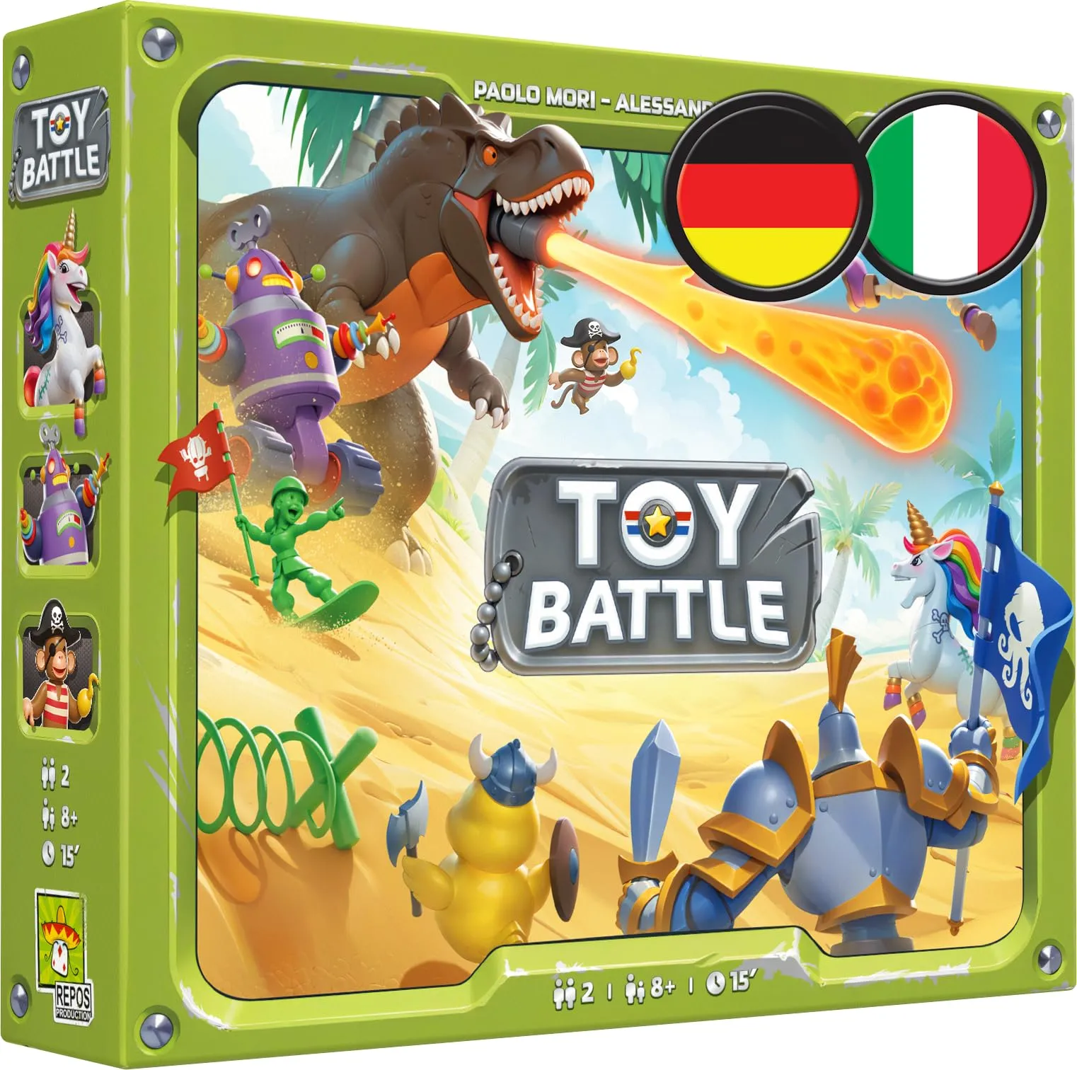 Asmodee Toy Battle - Gioco da tavolo strategico, gioco da tavolo divertente per due giocatori dagli 8 anni in su, 15 minuti di gioco, versione italiana