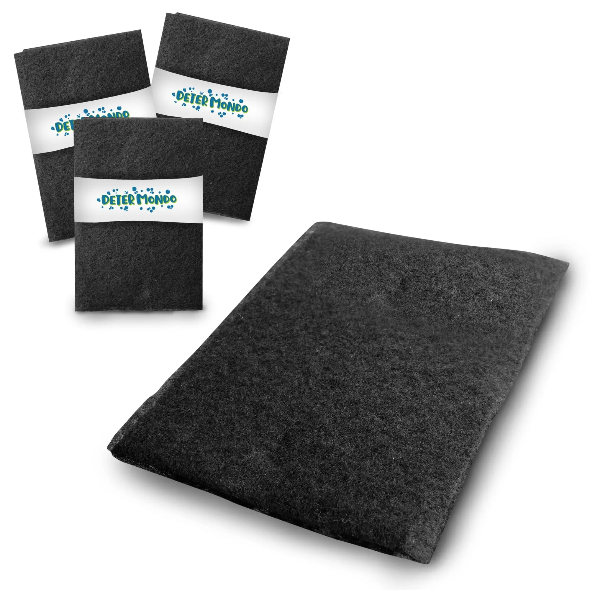 Filtro Cappa Cucina Universale, 3 Pezzi, 40x80 cm, Nero, 100% Poliestere, Lavabile a Mano, Tagliabile, Inodore, Atossico, Ecologico, Made in Italy, Facile da Installare