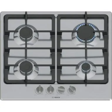 Bosch PGP6B5K90, Serie 4, Piano Gas, 4 Fuochi, 60 cm, Inox