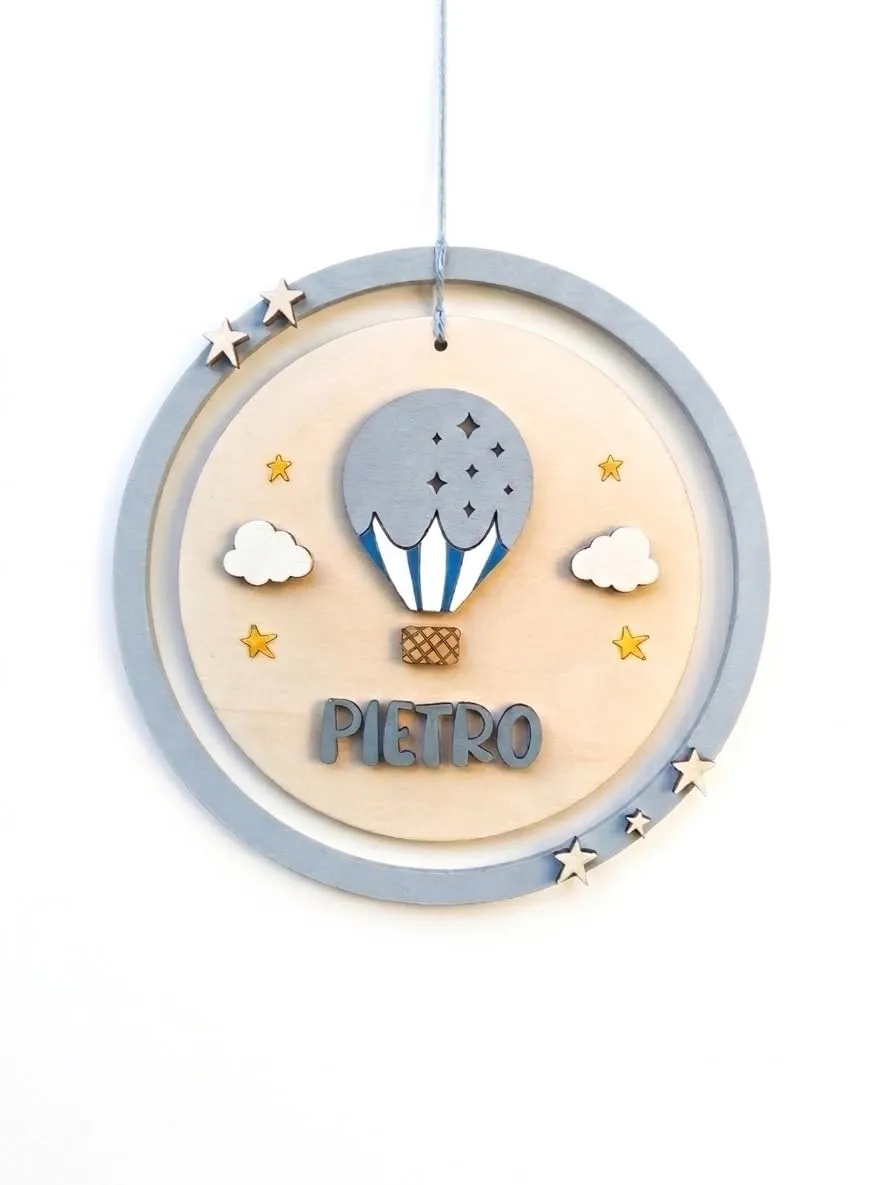 Idea regalo personalizzato per nascita bimba, fiocco nascita arcobaleno legno, decorazione camera bambina, primo regalo per baby shower