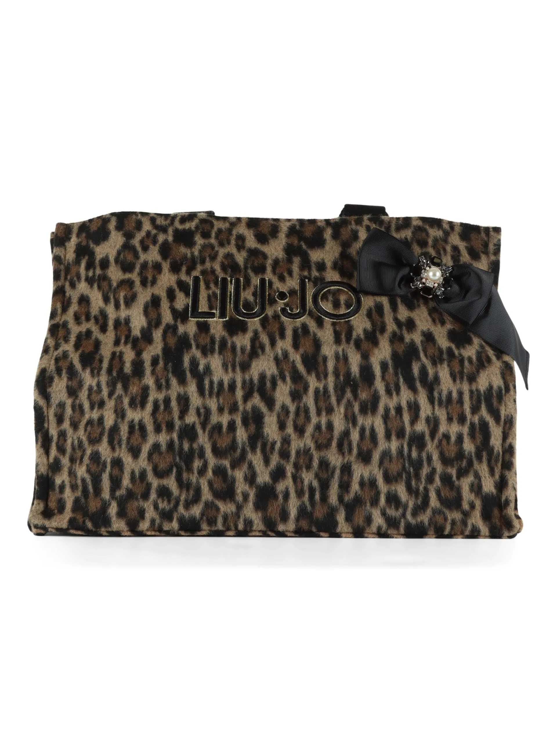 LIU JO Shopping bag grande con logo Brown Animalier