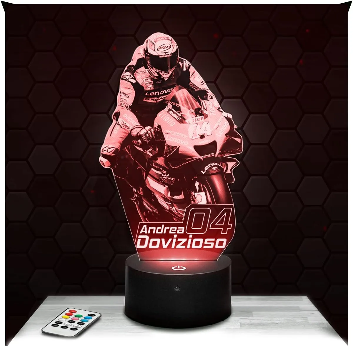 Lampe de chevet - Veilleuse Tactile GP MOTO Lampe 3D LED illusion, Idée cadeau Noël anniversaire garçon et fille Lampe de nuit chambre d'enfant ou adulte