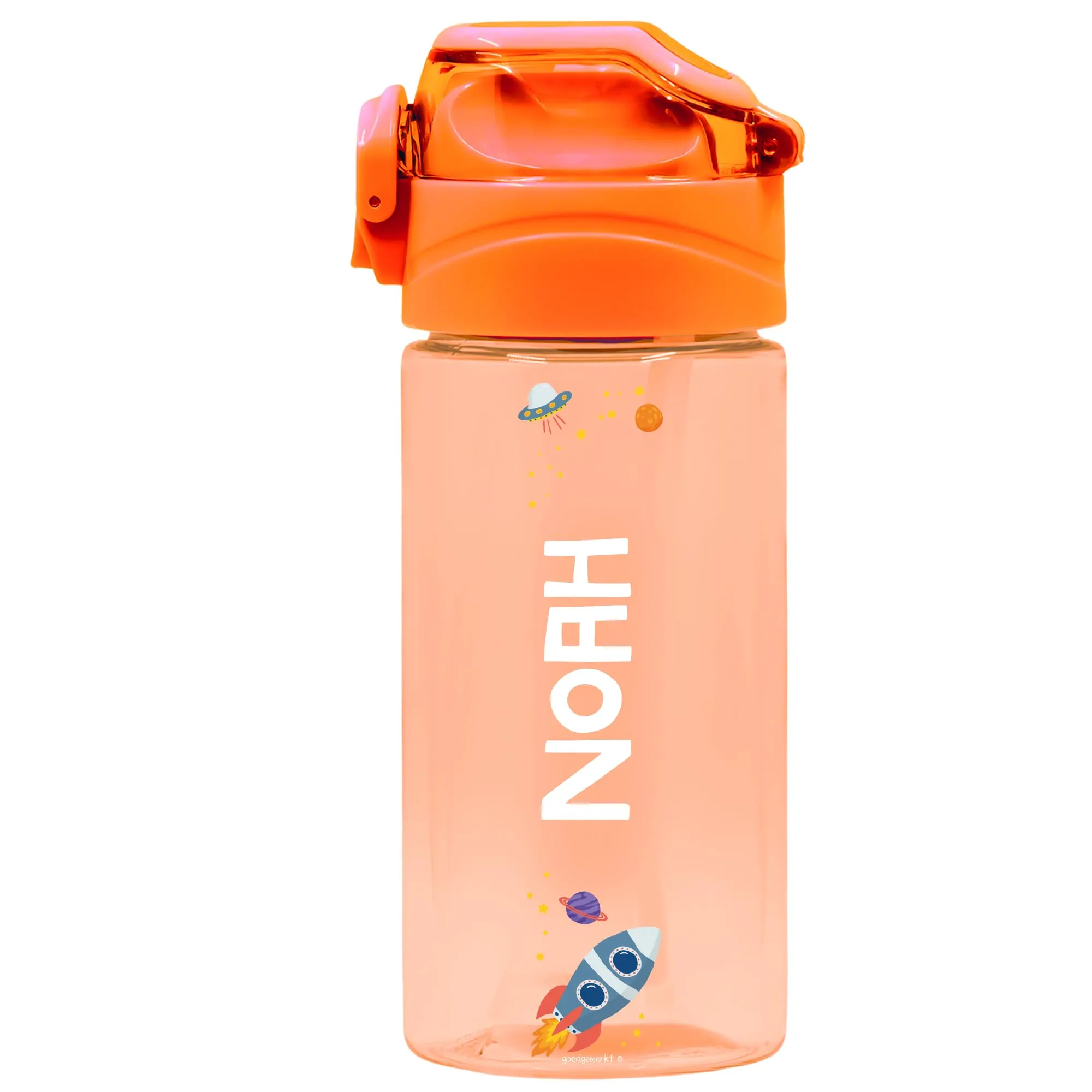 Stellasticker Borraccia personalizzata con nome, cannuccia in silicone, lavabile in lavastoviglie. Aggiungi il nome e scegli un tema tra i tanti disponibili.