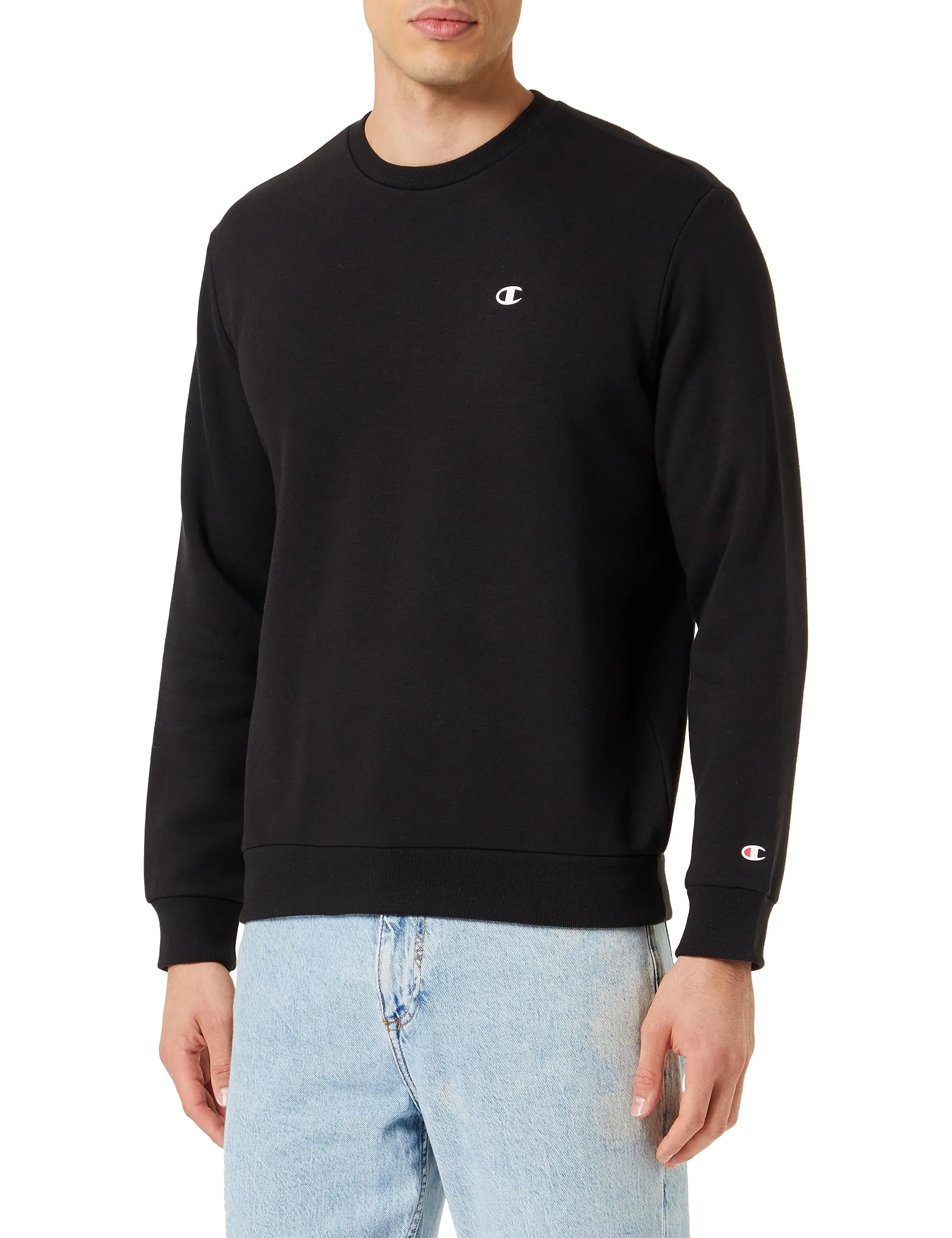 Champion Legacy Champion Basics - Powerblend Fleece Crewneck Felpa, Nero, XL Uomo FW23