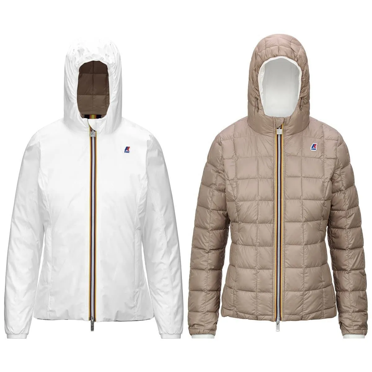 K-Way CORTO LILY THERMO PLUS.2 DOUBLE White - Beige Taupe K111BHW A51 9