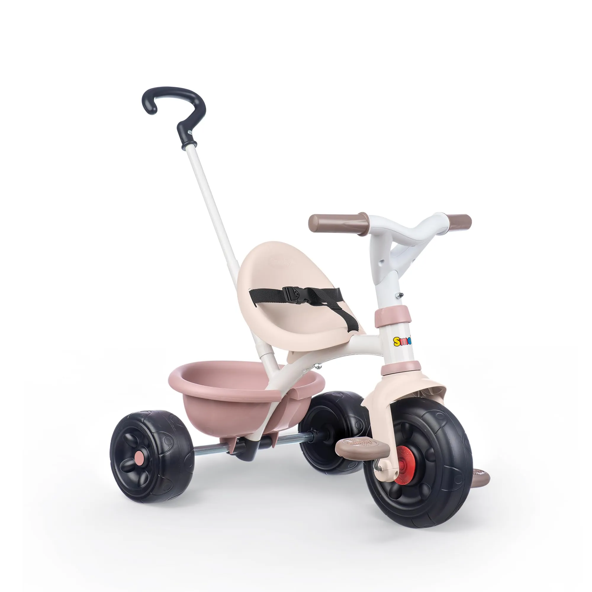 Smoby - Triciclo Be Fun Rosa, 7600740335, evolutivo, con struttura in metallo, asta parentale removibile, + 15 mesi