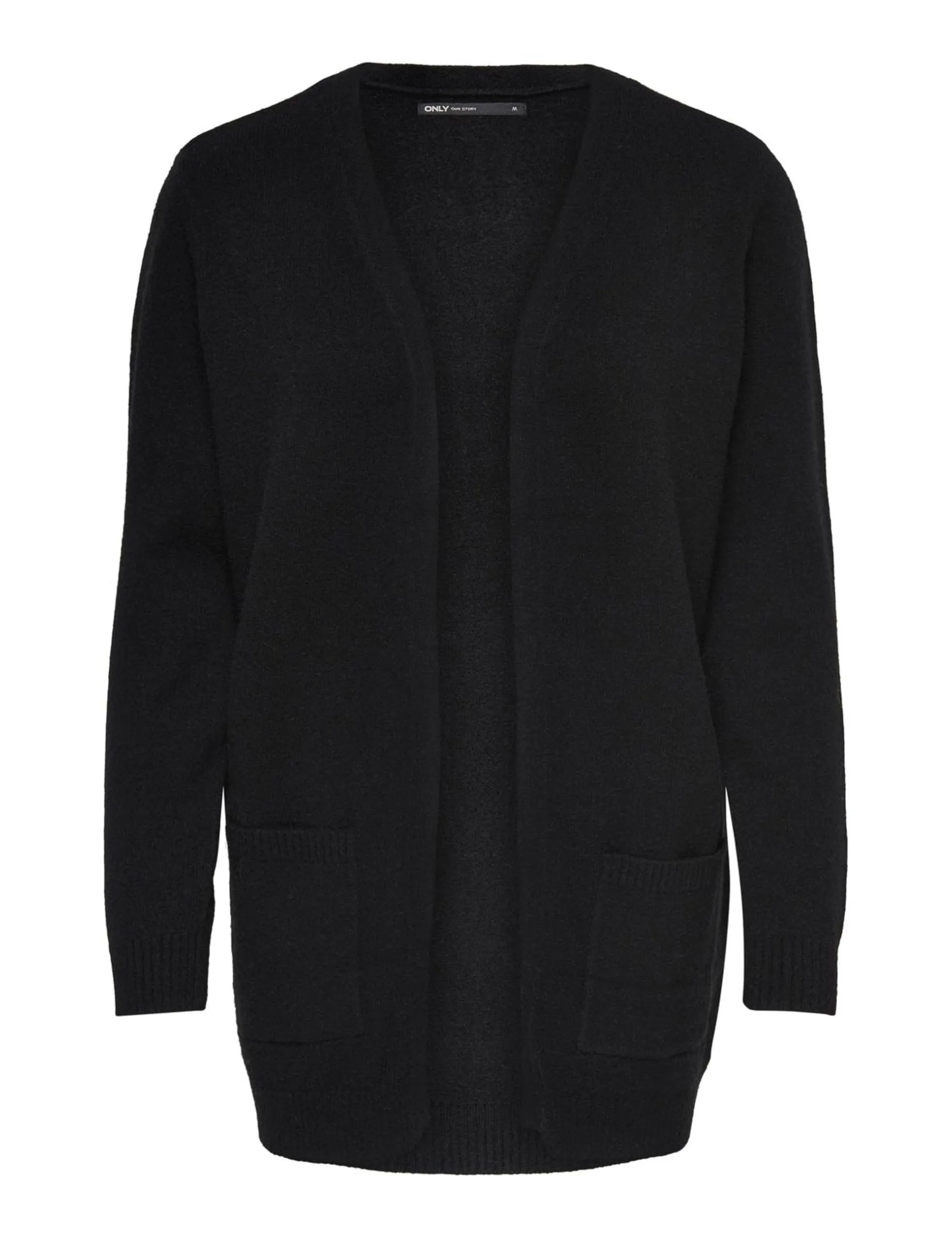 Only Onllesly L/S Open Cardigan Knt Noos, Maglione cardigan Donna, Black 1, XL