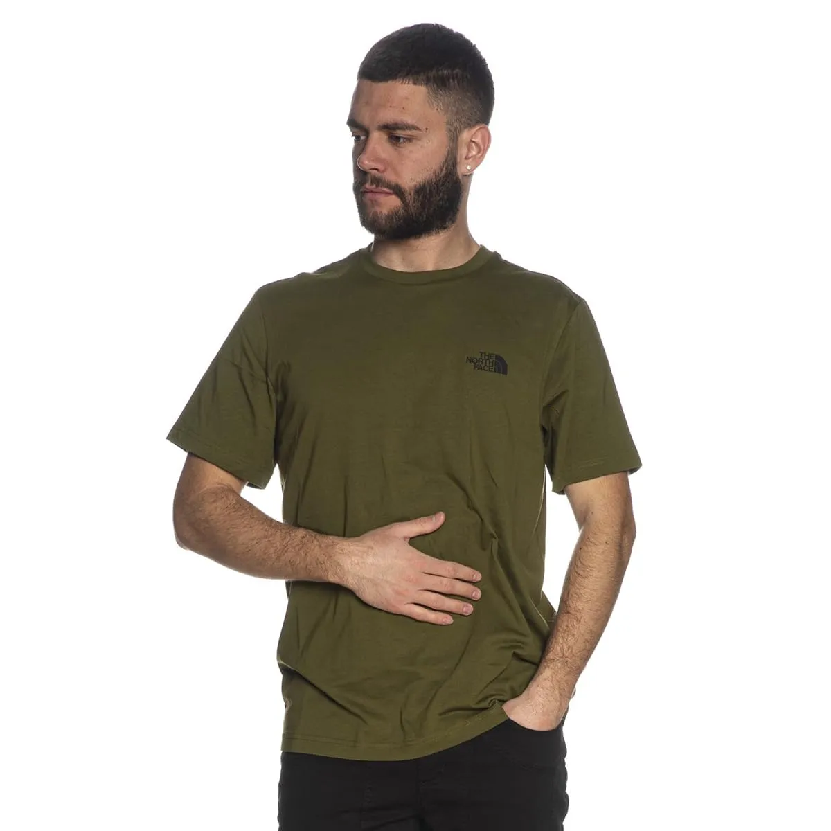 THE NORTH FACE NF0A87NGPIB M S/S Simple Dome Tee T-Shirt Uomo Forest Olive Taglia XL