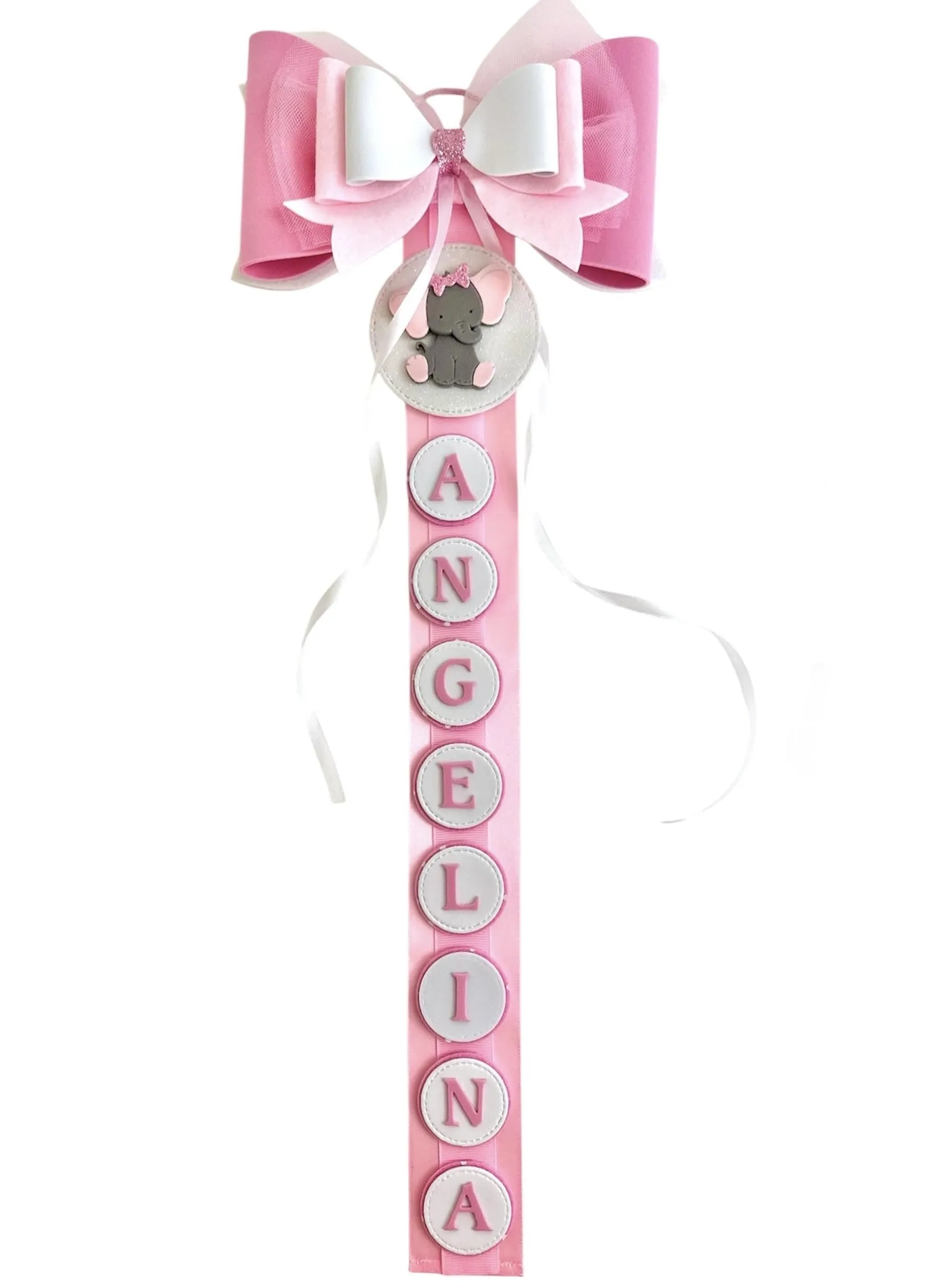 Fiocco Nascita, Bimba/Bimbo, Rosa/Azzurro,Personalizzabile con Nome