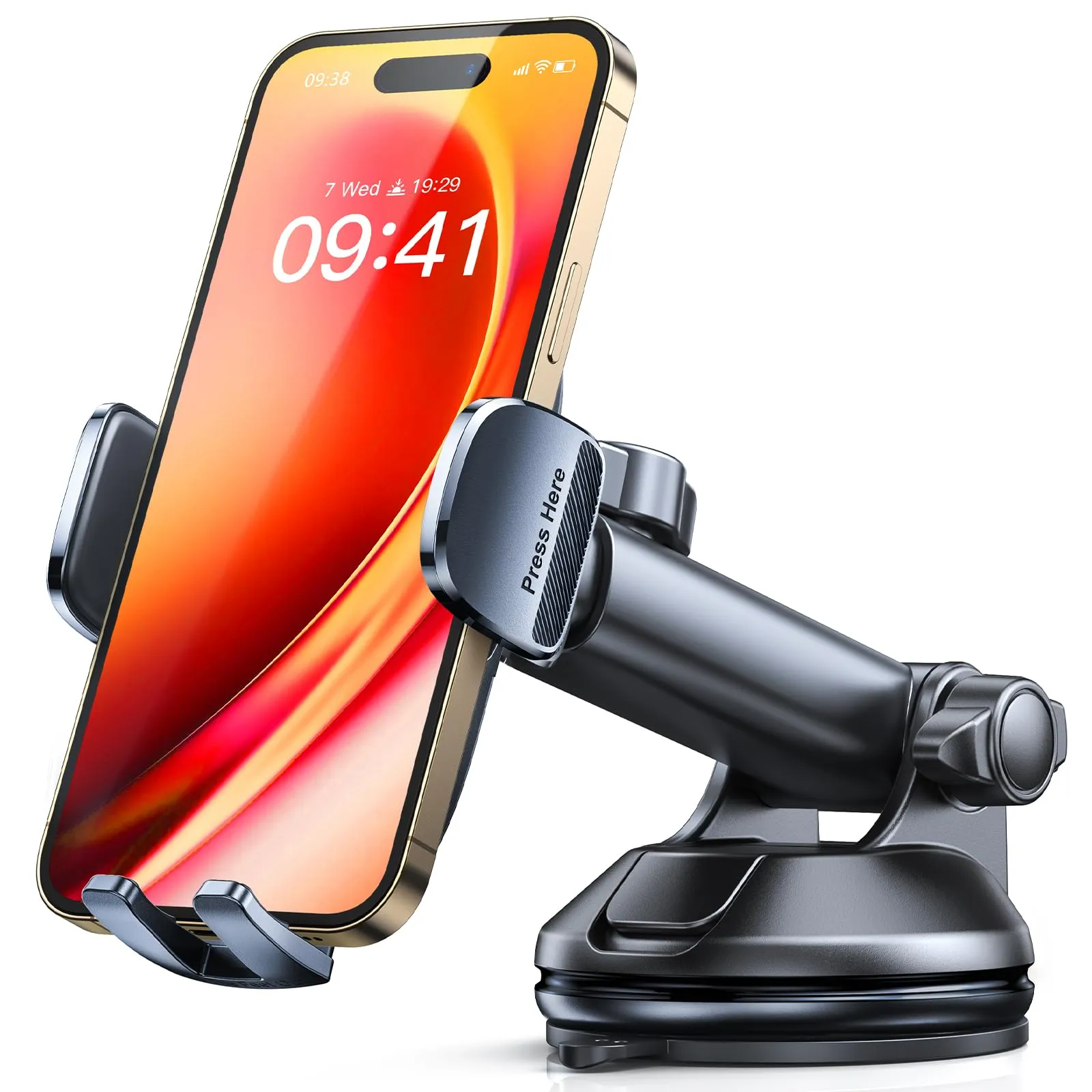 CIRYCASE Porta Cellulare Auto, [Presa Superiore] Supporto Telefono Auto 360° Ruotabile Cruscotto e Parabrezza, 2025 Aspirazione Ventosa Porta Telefoni Automobile Rifiniture Interne per Cellulari 4-7"