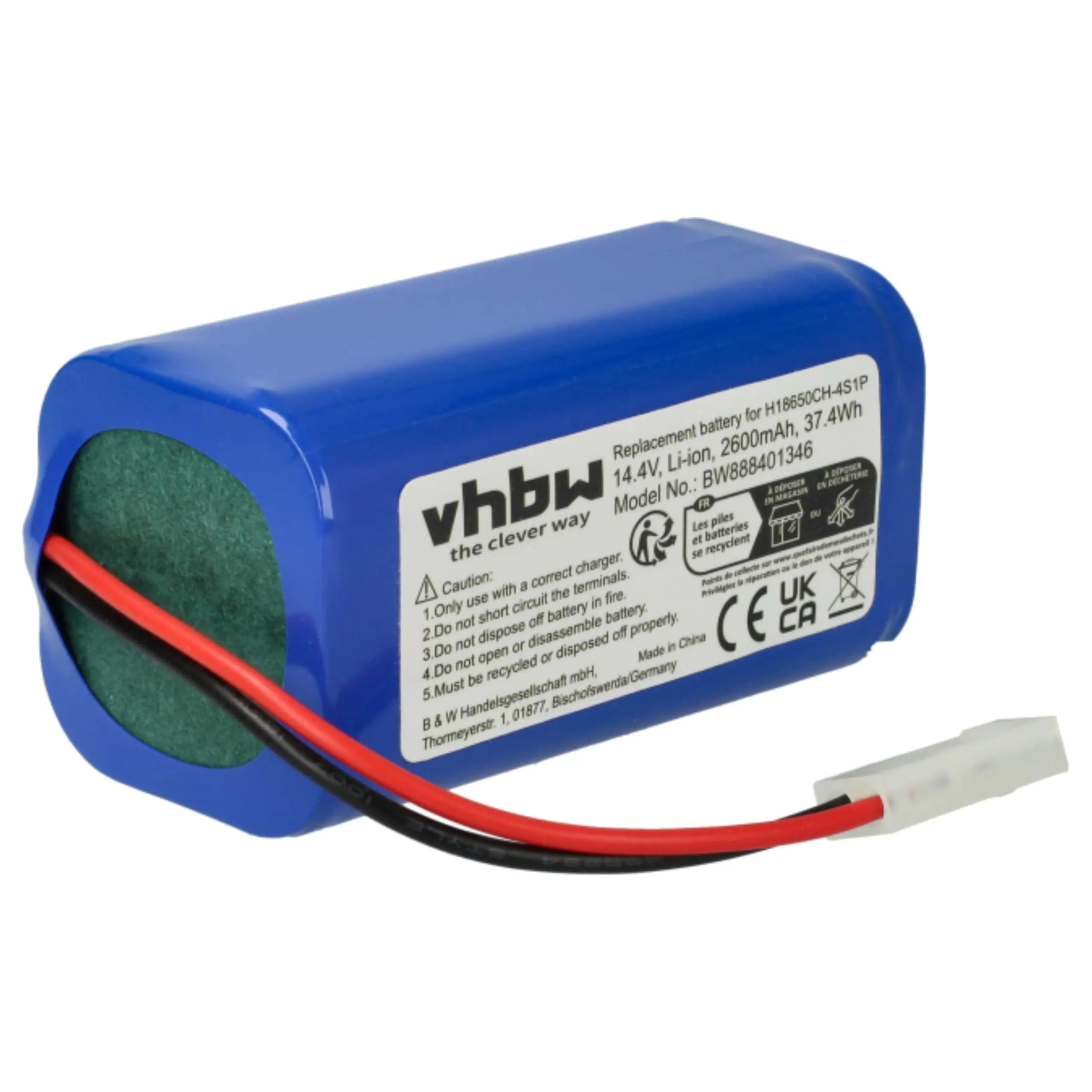 vhbw batteria sostituisce Xiaomi H18650CH-4S1P per aspirapolvere (2600mAh, 14,4V, Li-Ion)