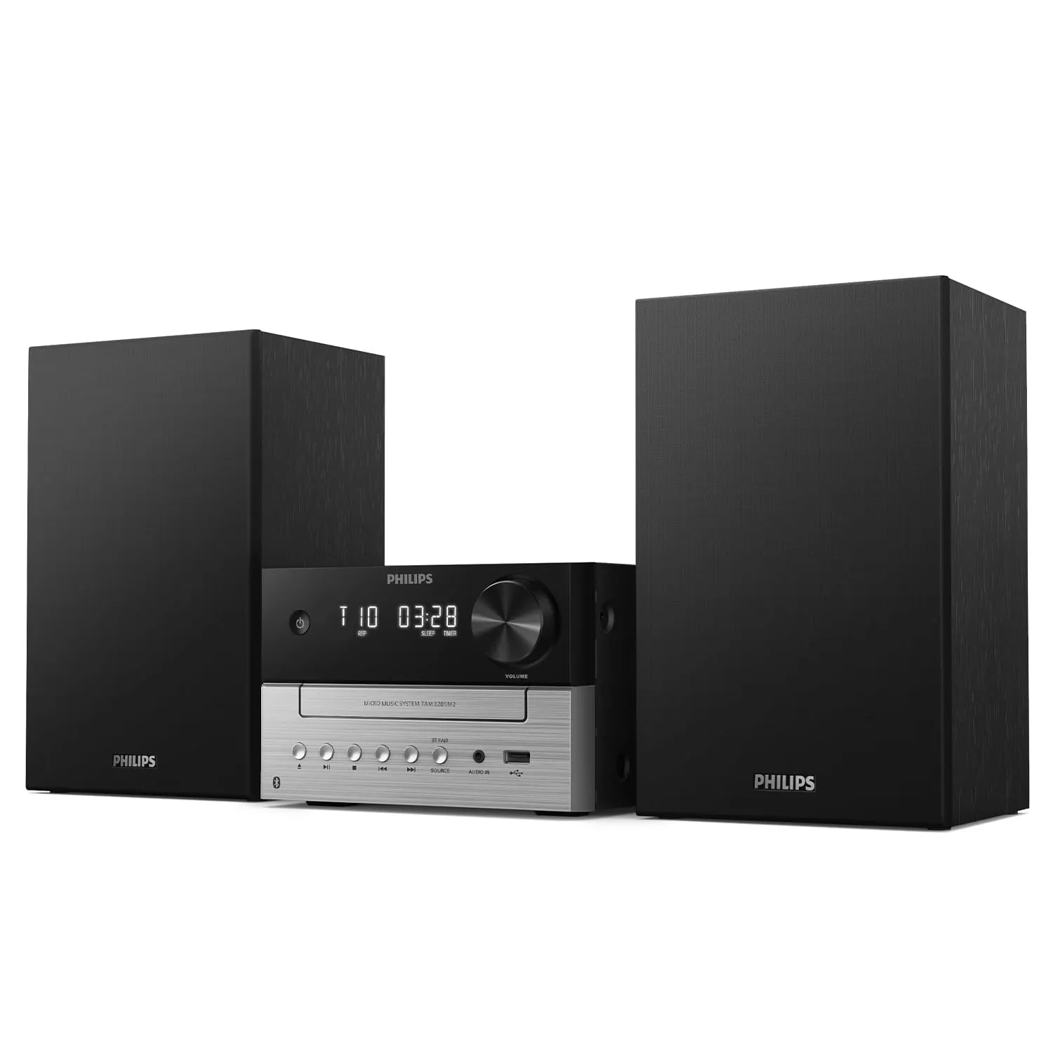 Philips TAM3505M2 Micro Music System, con Bluetooth, lettore CD, USB, Radio FM e DAB Auracast, 85% materiale PCR