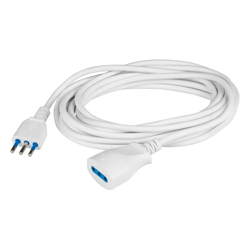 Prolunga Elettrica 10 Metri con Presa Bipasso 10/16A, 1500W, 150V, Bianca