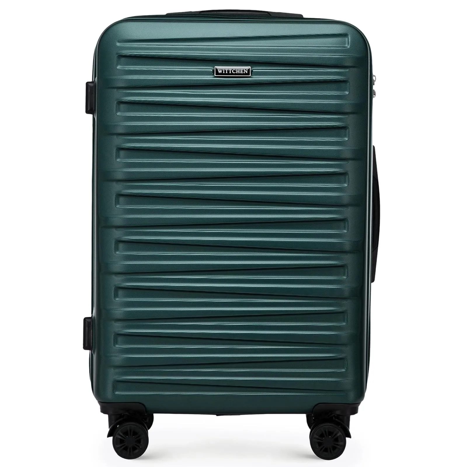 WITTCHEN Skyspeed Line Valigia media Valigia rigida ABS a rotelle Trolley Valigia media Valigia da viaggio Serratura a combinazione Manico telescopico 4 ruote Verde