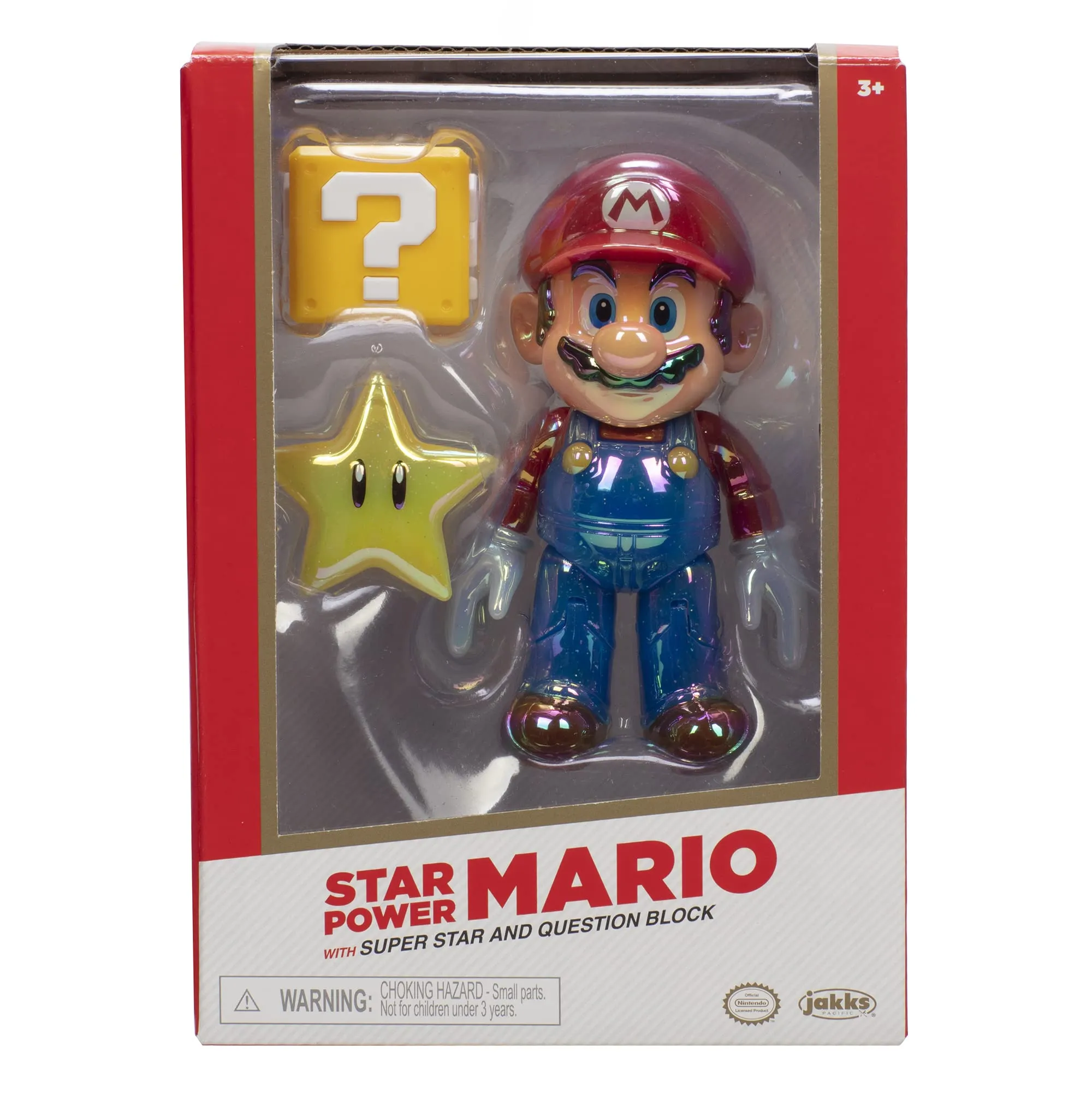 Nintendo Super Mario Figur Mario w/Star in Sammlerbox, 10 cm