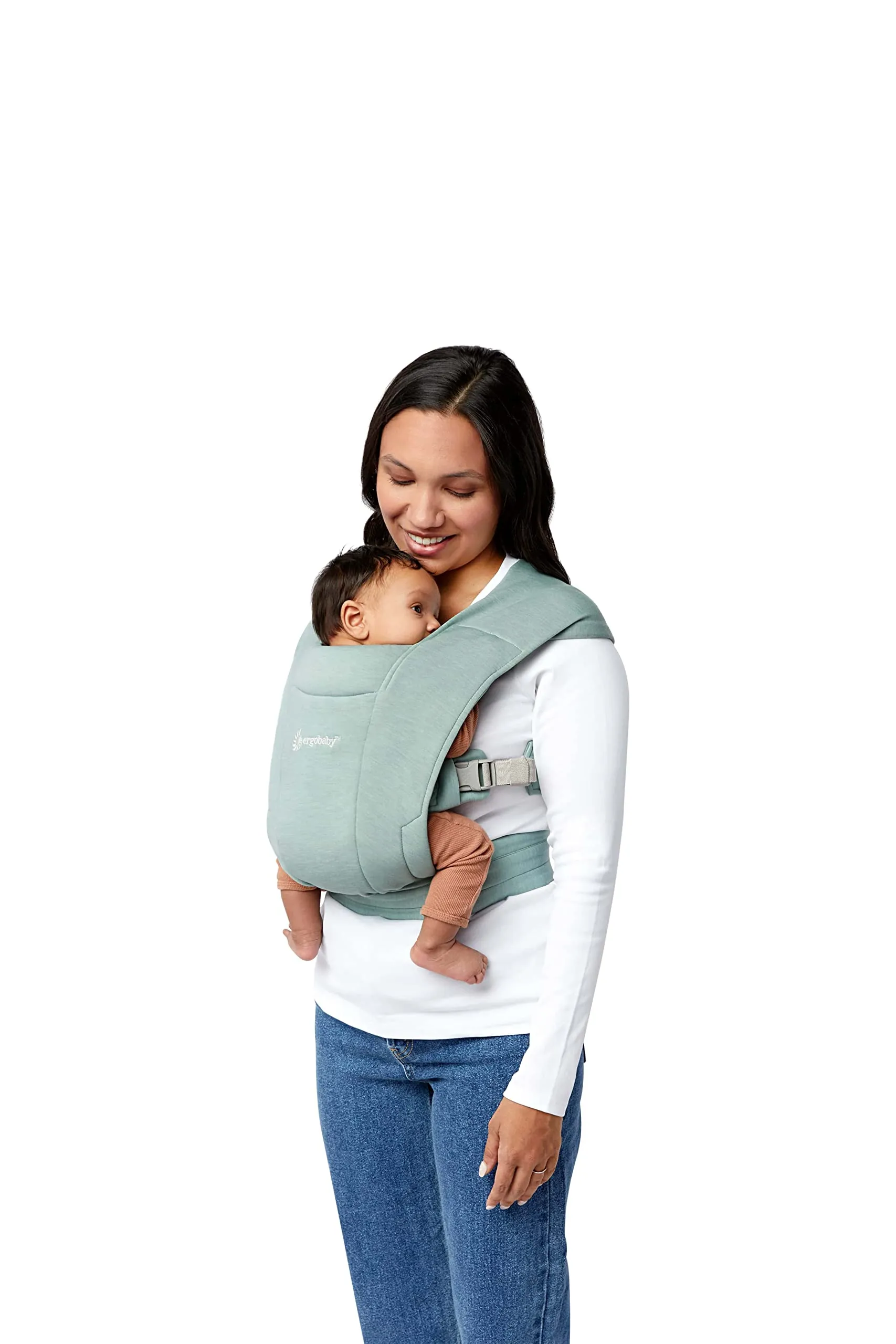 Ergobaby Embrace Marsupio per neonati Ergonomico 0 Mesi, Porta Bebe a 2 posizioni Extra Morbido ed Ultraleggero, Jade
