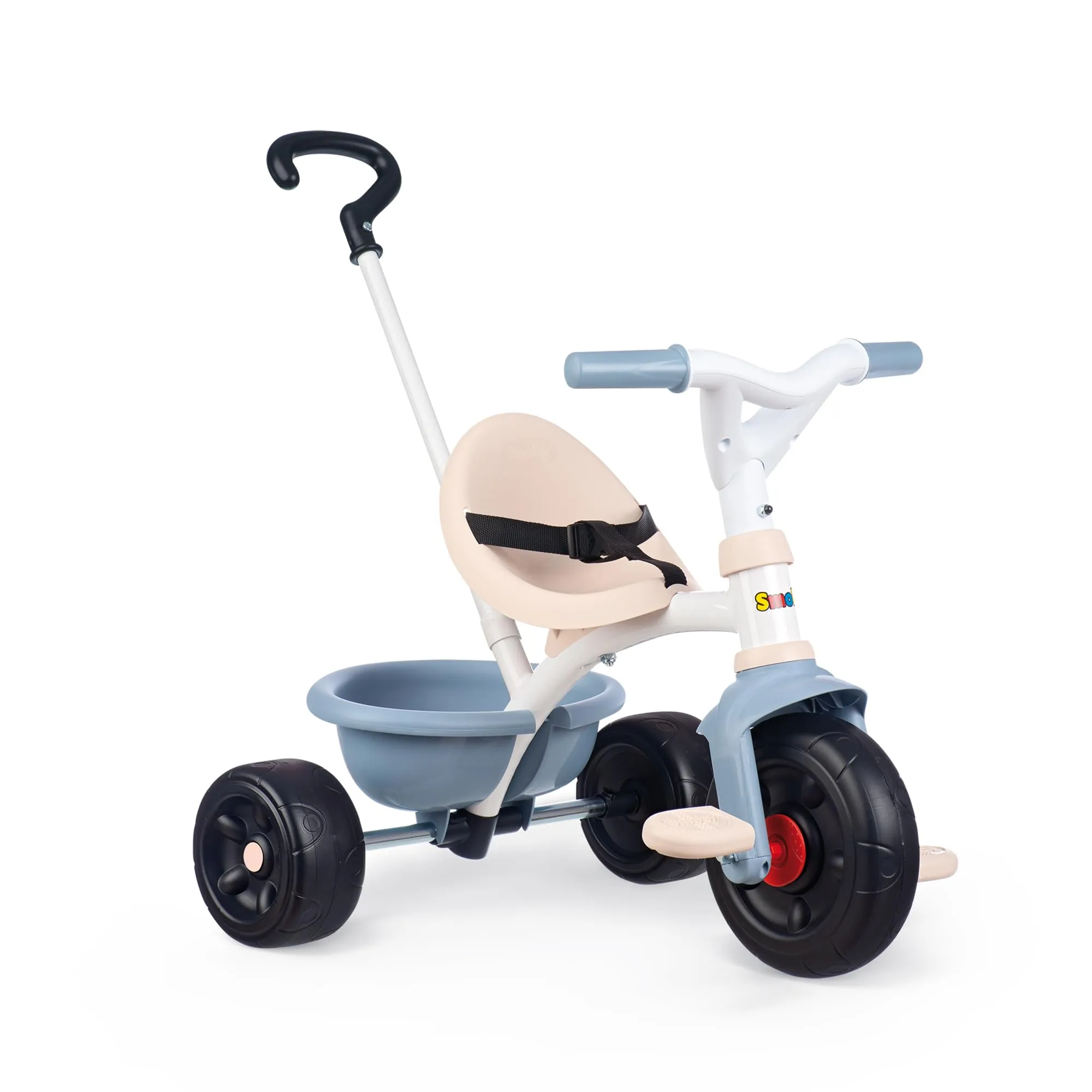 Smoby - Triciclo Be Fun azzurro, 7600740336, evolutivo, con struttura in metallo, asta parentale removibile, + 15 mesi