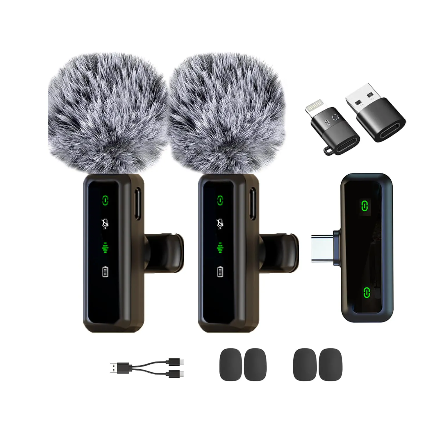 XIXIXIAXIA Microfono lavalier wireless per iPhone, Android, iPad, microfono Lavalier per Riduzione del Rumore per Registrazione Video, Live Steam, Intervista, YouTube, TikTok and Facebook Vlog