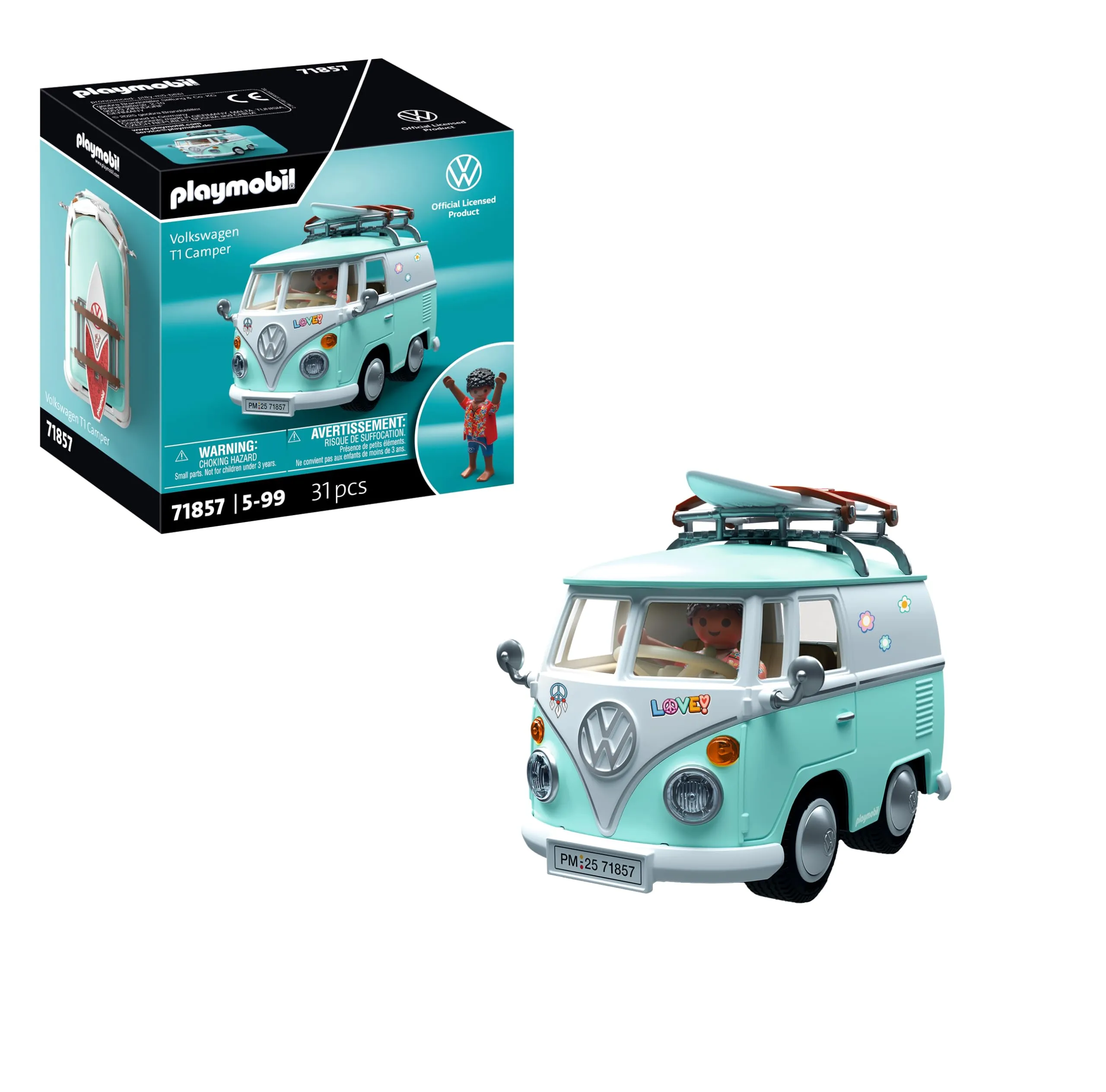 PLAYMOBIL Volkswagen T1 Camper Set da gioco con statuine