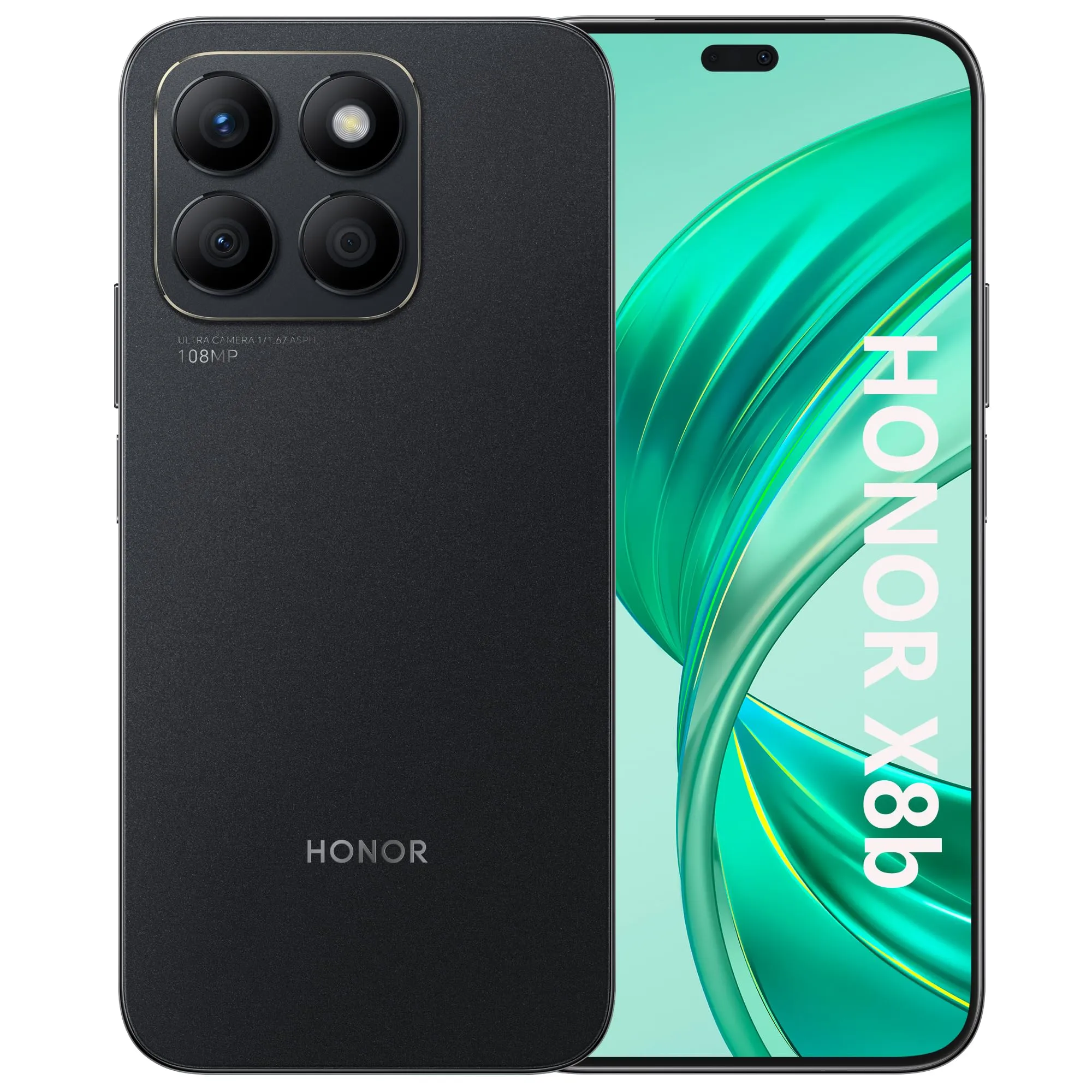 HONOR X8b Smartphone Android 13 Dual SIM 4G NFC, 8GB RAM 256GB, AMOLED FHD+ da 6.7 pollici display telefono con Qualcomm Snapdragon 680, 108+50MP, 4500 mAh, Midnight Black [Versione italiana]