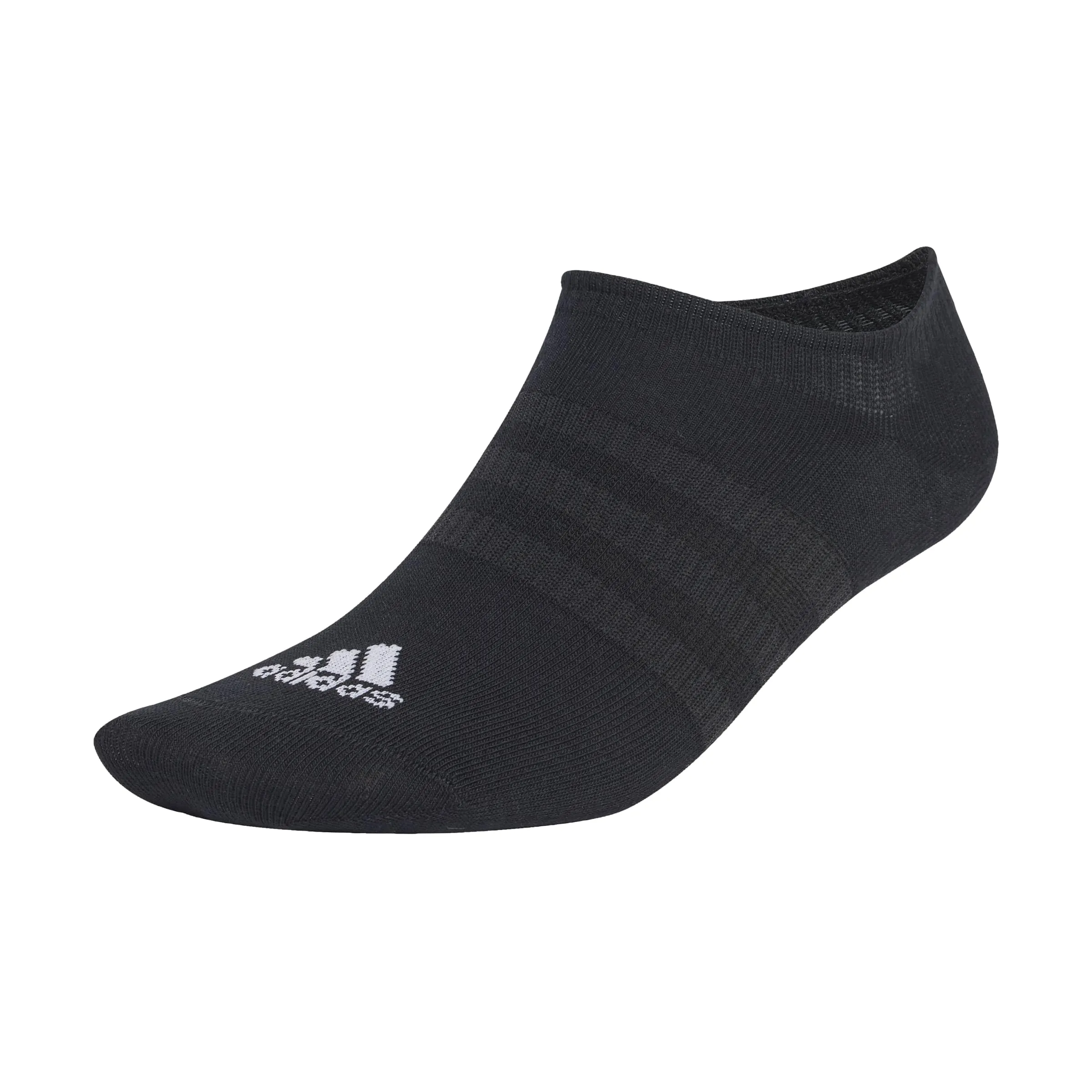 adidas Unisex - Adulto Thin and Light No-Show Socks 3 Pairs, Black / White, 8.5-10