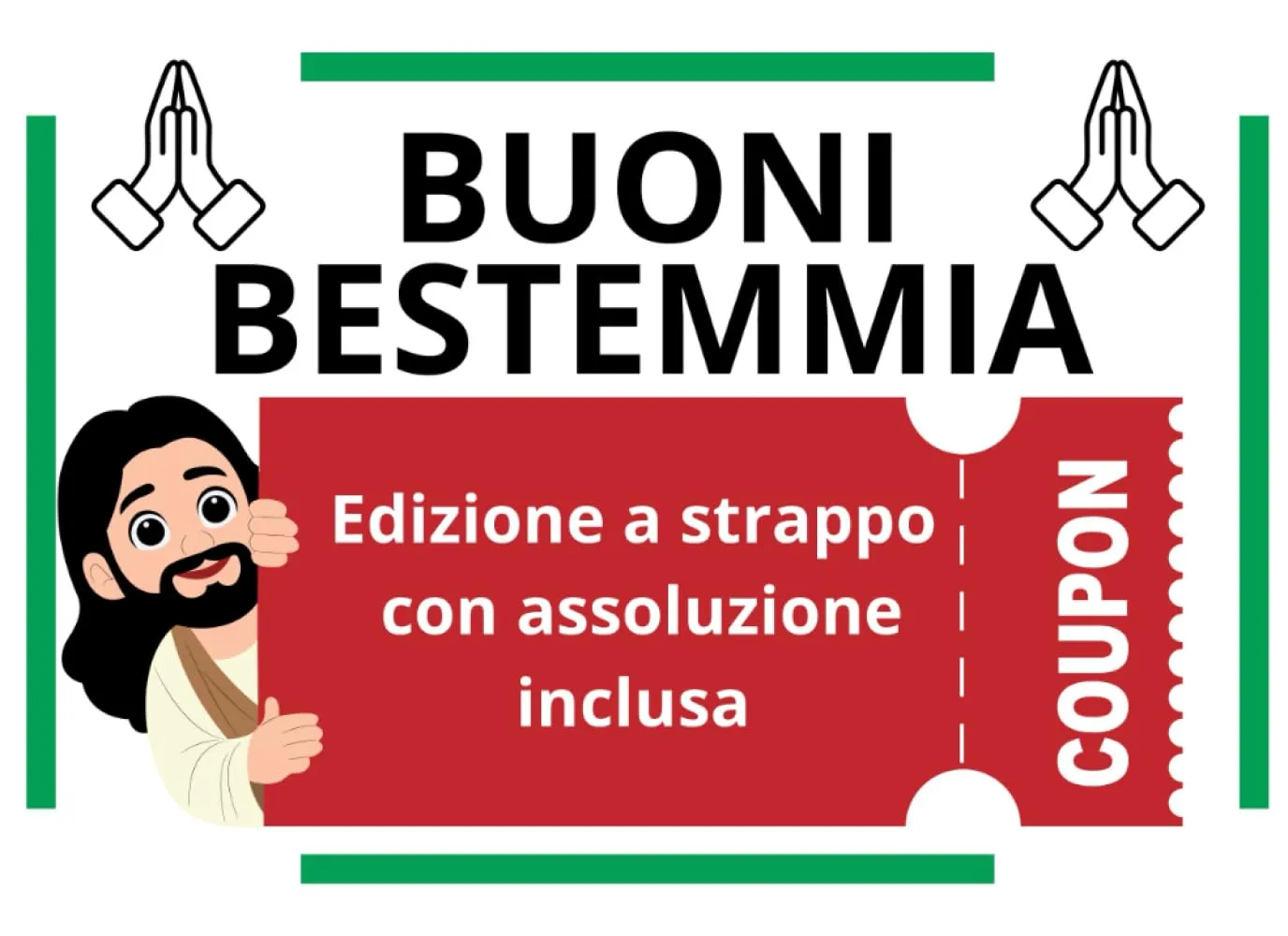 Buoni Bestemmia: Edizione a Strappo con Assoluzione Inclusa: Il Libro delle Bestemmie a Coupon. Regali stupidi e divertenti per ridere con gli amici – l’idea perfetta per Secret Santa