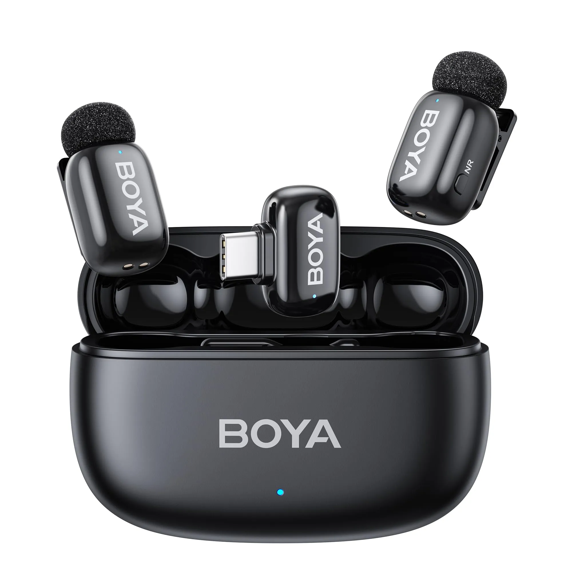 BOYA MINI 2 Microfono per iPhone 15/16/17, Android, Microfono Wireless, 5g, 48kHz/24Bit, 100m, Microfoni Lavalier USB-C, 30 Ore, Microfoni Senza Fili per Video Social, Vlogging, YouTube, Streaming