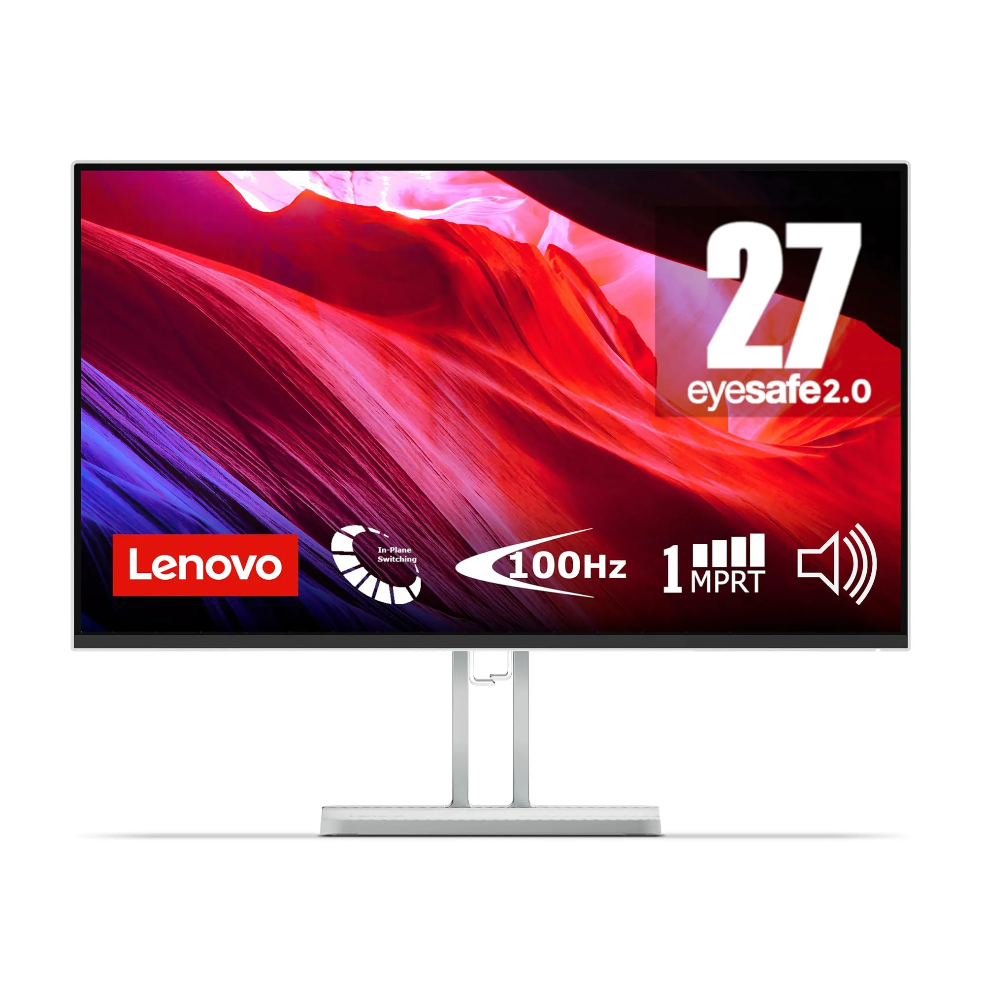 Lenovo L27i-4A Monitor 27" FHD (1920x1080), IPS, 1ms, 100Hz, Altoparlanti integrati, Low Blue Light, Bordi Ultrasottili, Regolabile, HDMI e VGA