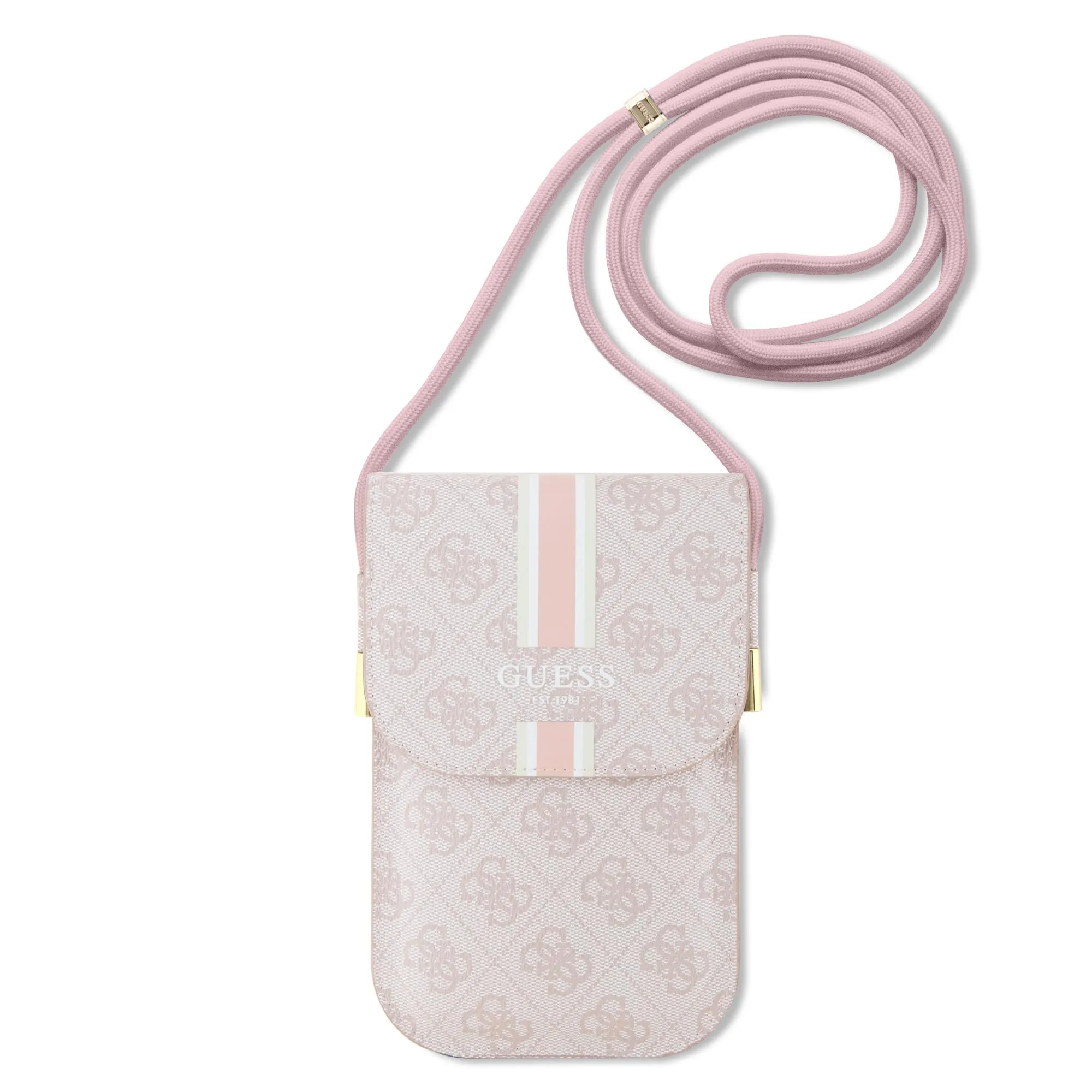 GUESS Custodia GUOWBP4RPSP Rosa 4G Stripes, Colore: rosa.