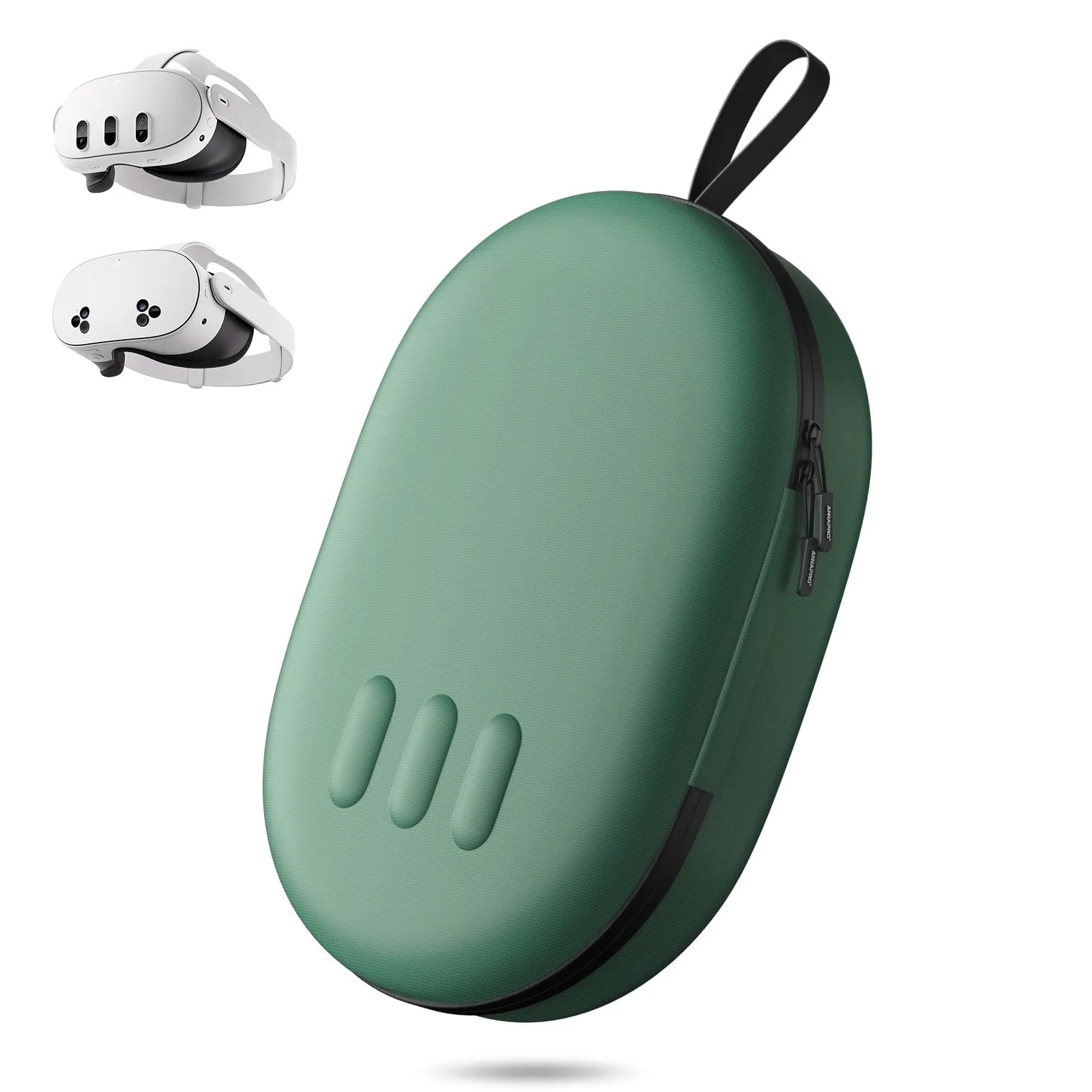 ZOZOVR Custodia per Meta Quest 3S/Quest 3, Compatibile con il cinturino Battery Elite, controller e altri accessori, Custodia rigida per il trasporto e protezione superiore per viaggi, Verde