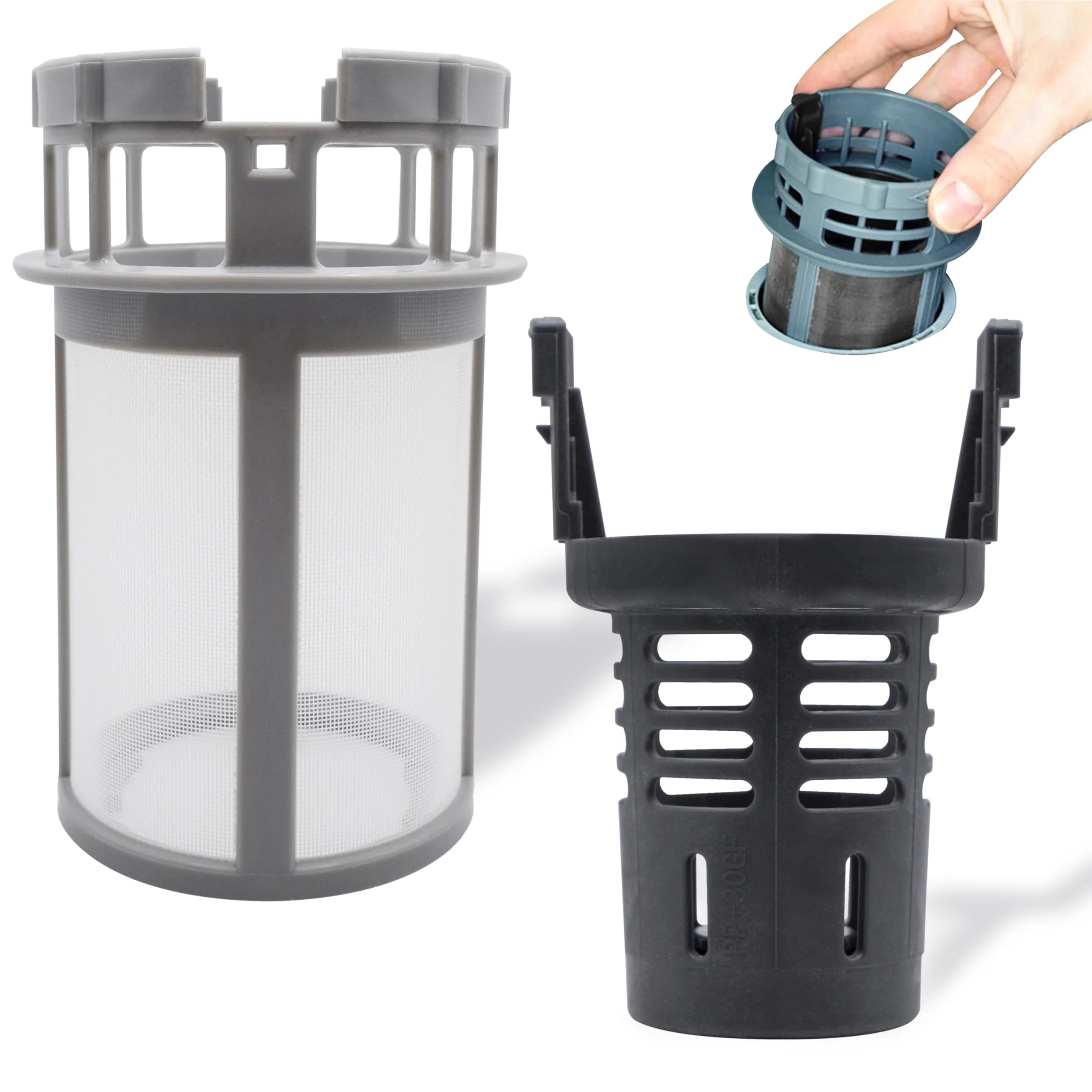 GIANTO Kit Filtro Lavastoviglie Interno + Filtro Esterno Compatibile con Indesit Ariston Hotpoint Whirlpool Scholtes (C00256572 + C00256571) per Scarico Lavastoviglie Ricambio Rinforzato