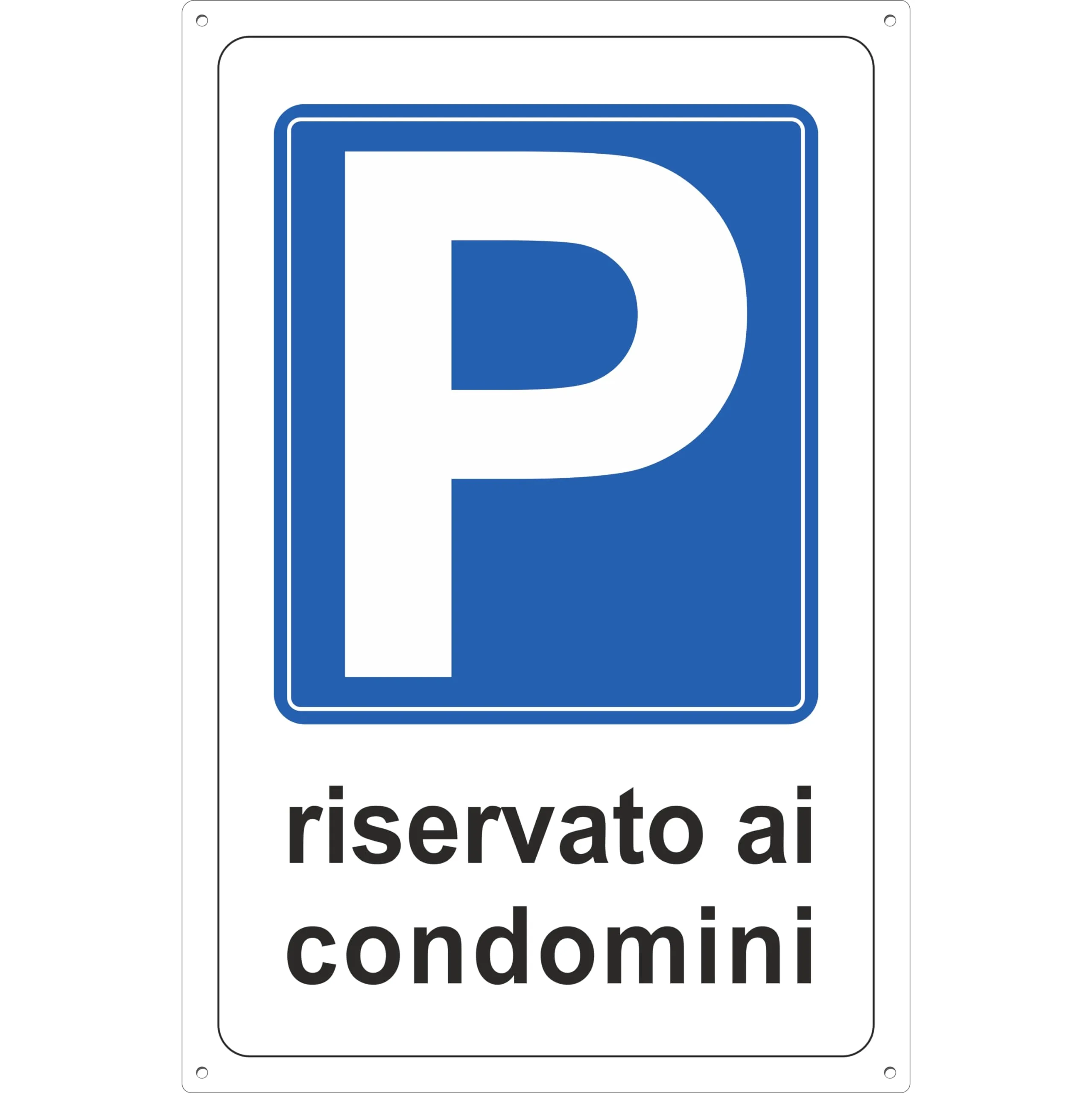 Pubblimania Cartello PARCHEGGIO RISERVATO AI CONDOMINI in alluminio composito da 3 mm. Per esterno - interno (Parcheggio riservato ai condomini 30x40)