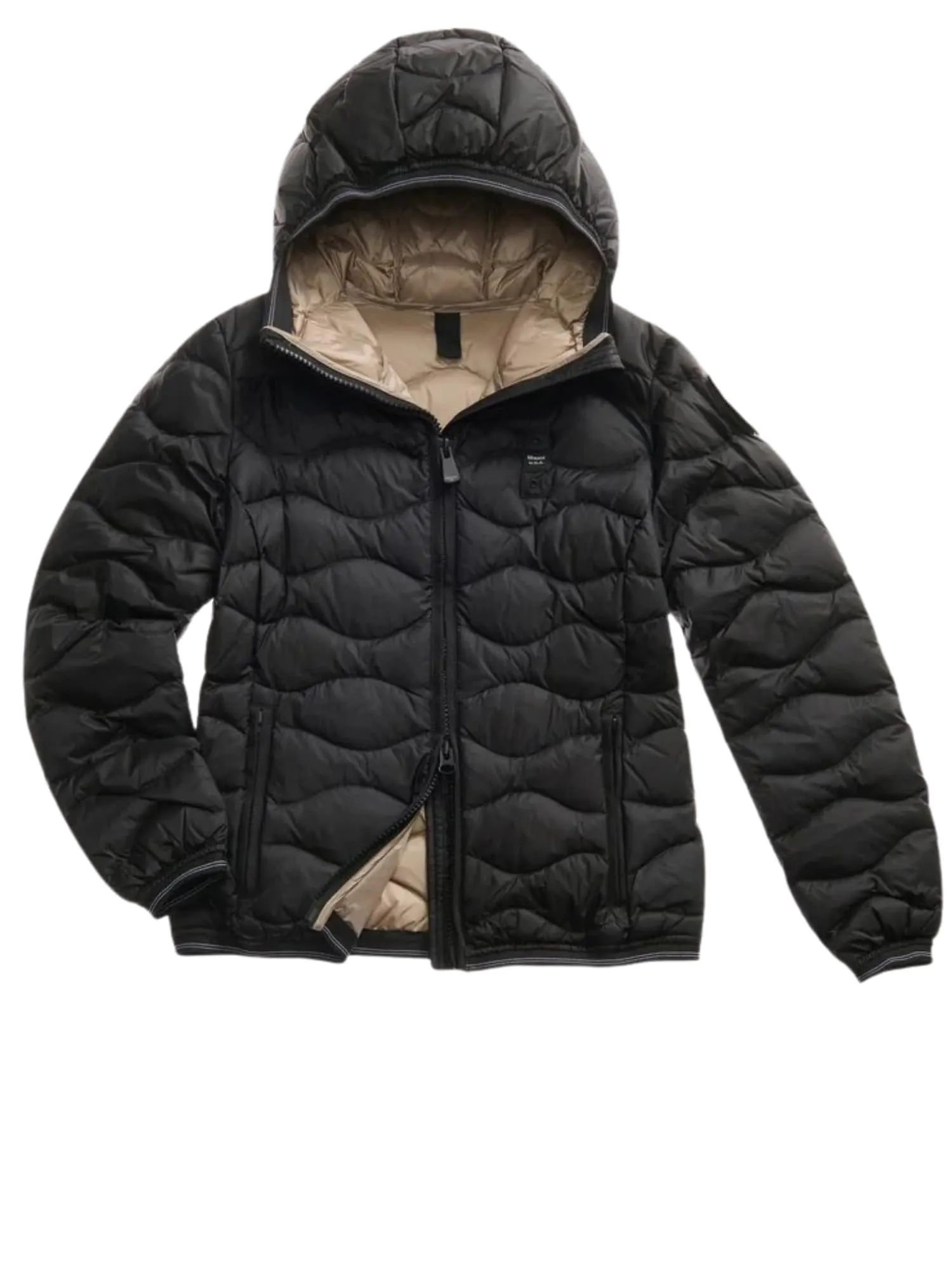 Blauer Giacca Corta Camelia Piumino Donna Nylon Nero Xs