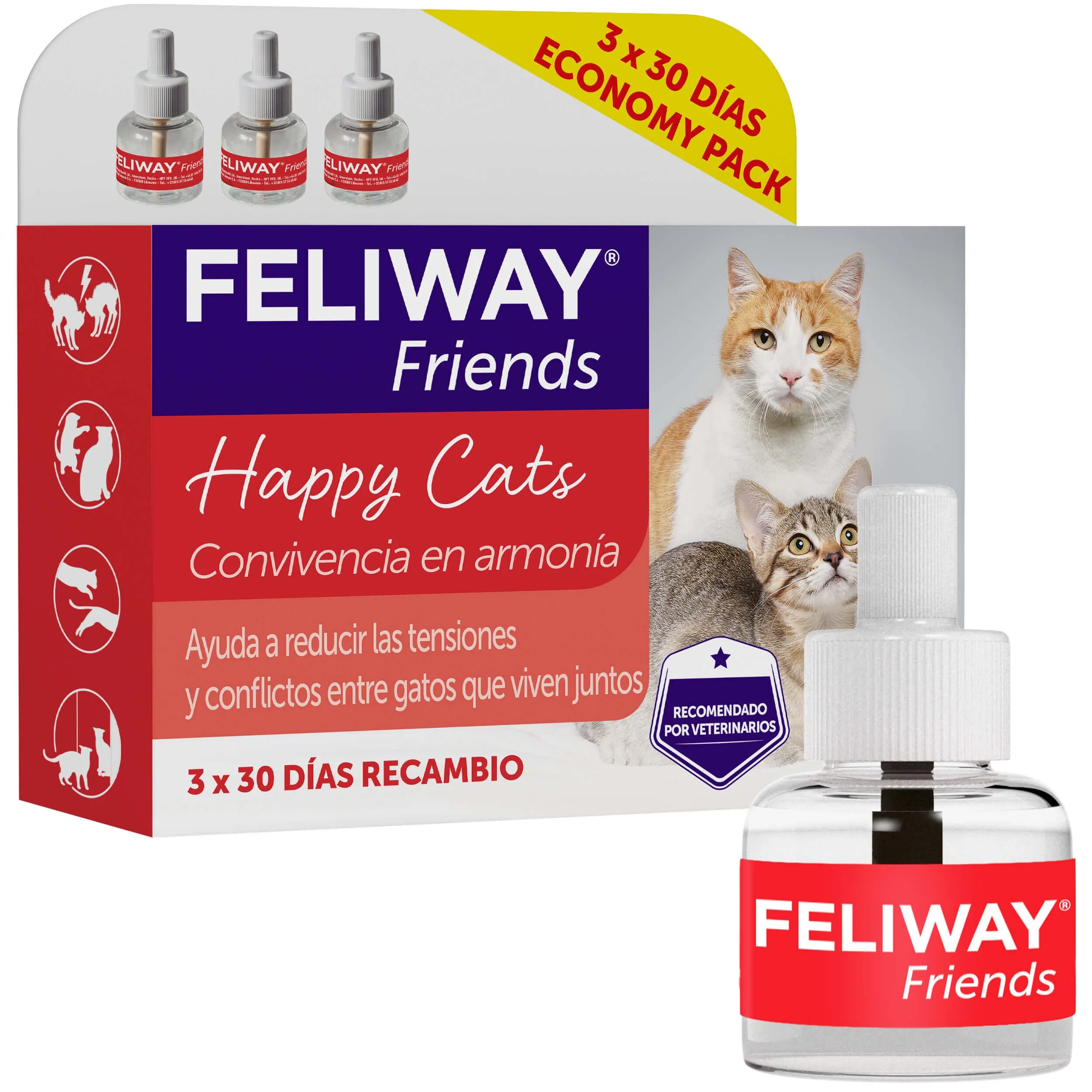 Feliway Friends Ricarica, 48 ml, 3 pezzi