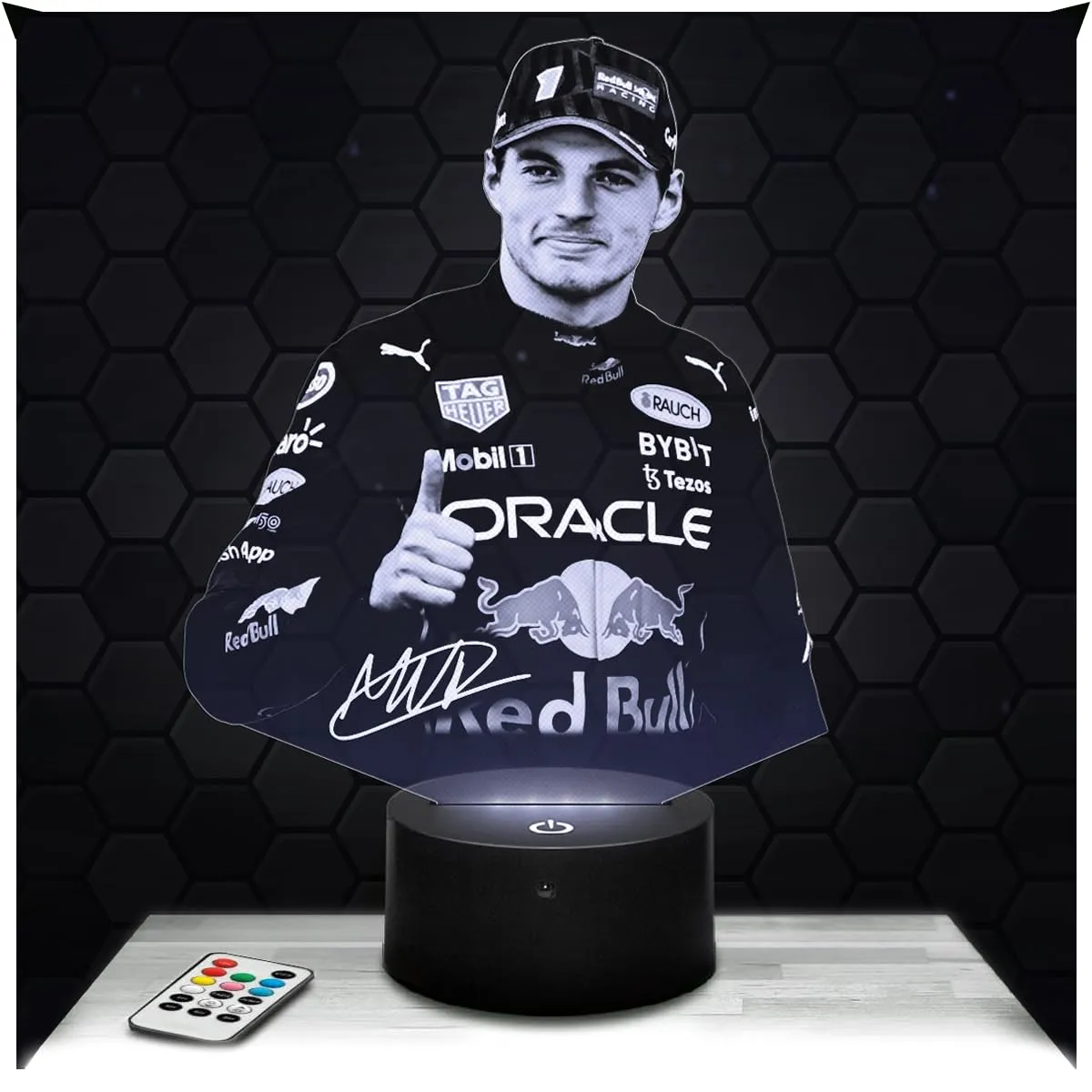 Lampephoto.fr - Lampada 3D M. Verstappen Pilota F1, Deco Formula 1 Monoposto, Idea Regalo Uomo oggetto M. Verstappen Pilota F1 Luce Notturna Adulto Decorazione Camera, Idea Regalo Natale Originale TOP