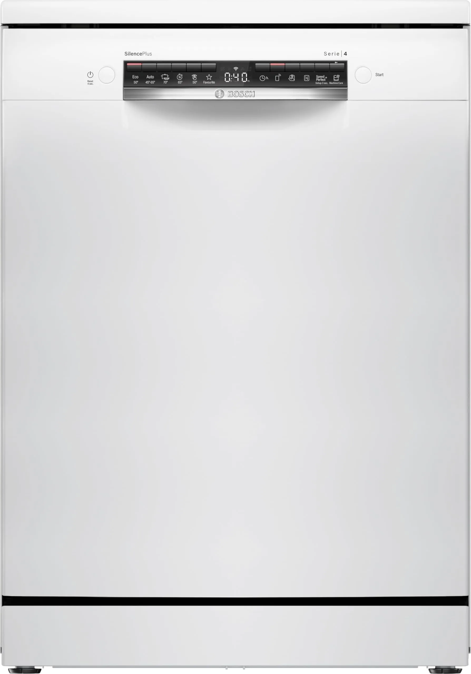 Bosch SMS4EVW08E Serie 4, Lavastoviglie da libera installazione, Home Connect, EfficientDry: apertura automatica della porta, Diagnostica da remoto, Assistente al lavaggio, Bianco, 60cm