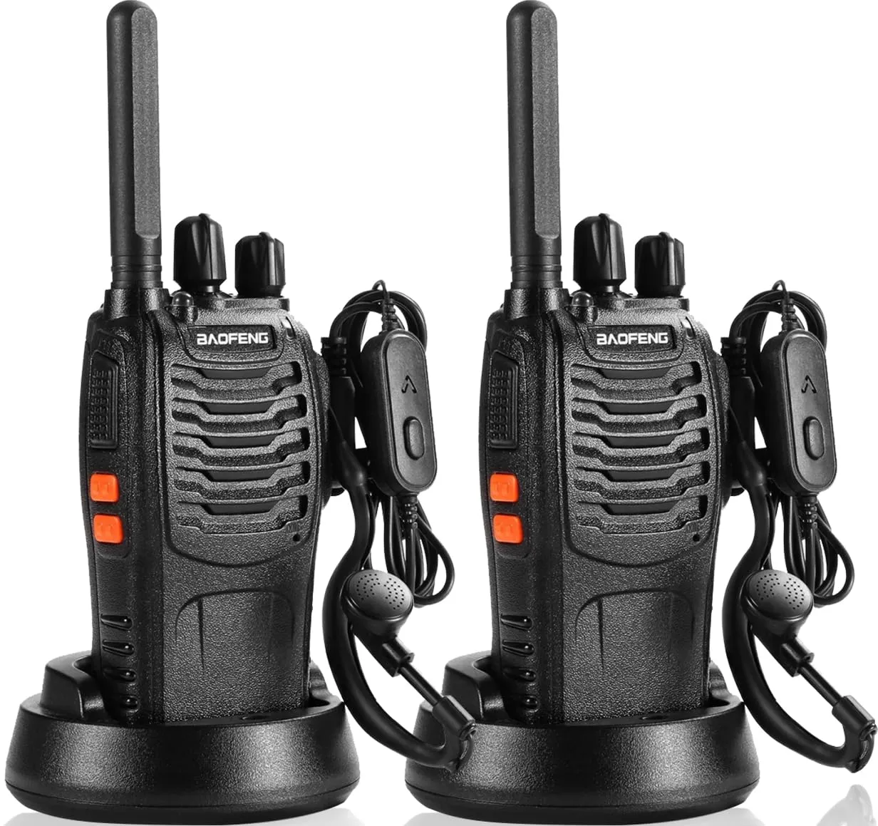 Suoyee BF-88X Walkie Talkie professionale PMR446, Walkie Talkie bidirezionale a 16 canali a lunga portata con caricatore USB e auricolari, ideale per il gioco dei bambini e il lavoro degli adulti