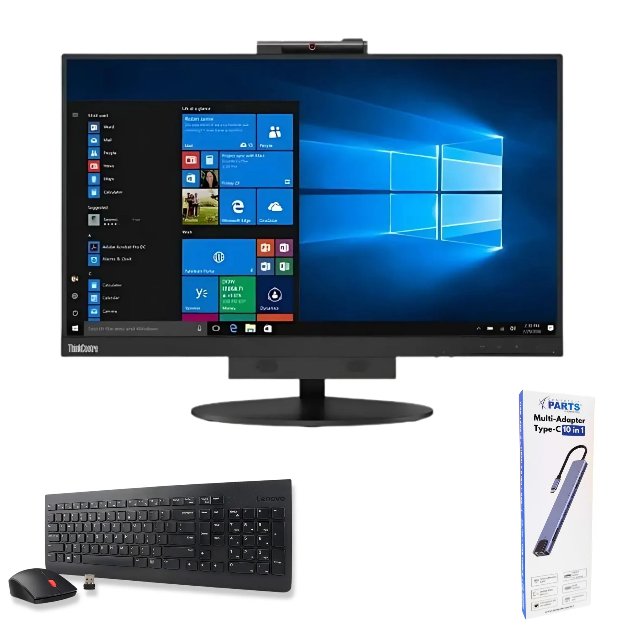 Lenovo All In One ThinkCentre TIO24 24″ Full HD | Intel Core i7 | 32GB | 1000 GB SSD | DOKING STATION 10 IN 1 WebCam Win 11 Pro 36 Mesi Garanzia (Ricon (Kit Tastiera e Mouse Italiano)