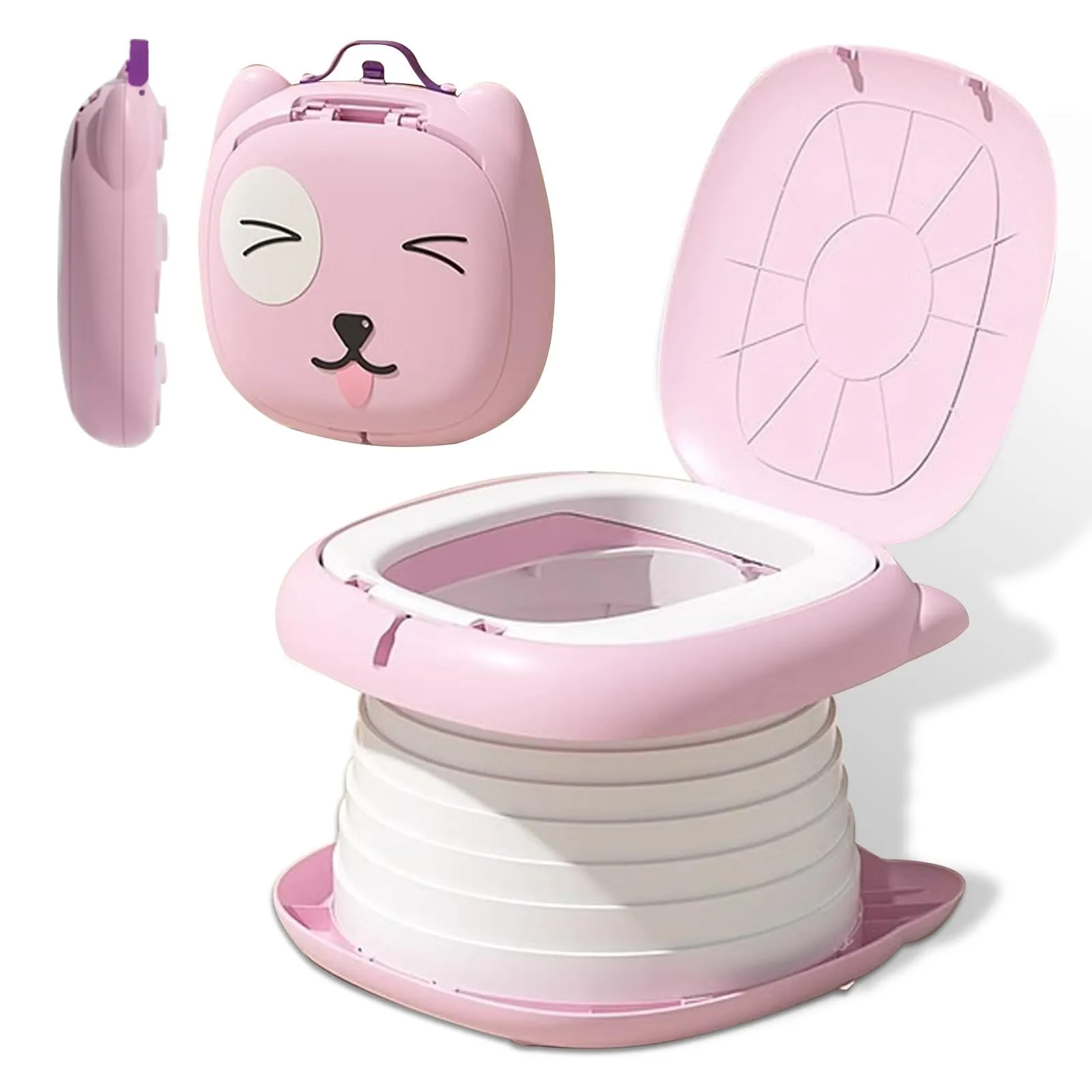 Sedile WC per Bambini, WC Pieghevole per Bambini, Vasino Pieghevole da Viaggio Portatile, Viaggio in Campeggio o uso Domestico con Borsa di Riserva usa e Getta